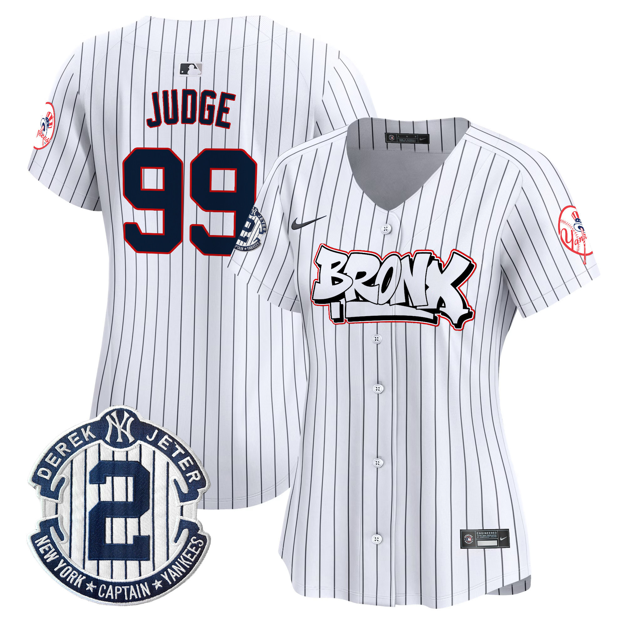 Women's Aaron Judge New York Yankees The Bronx Graffiti Vapor Premier Limited Pinstripe Jersey V4 - All Stitched