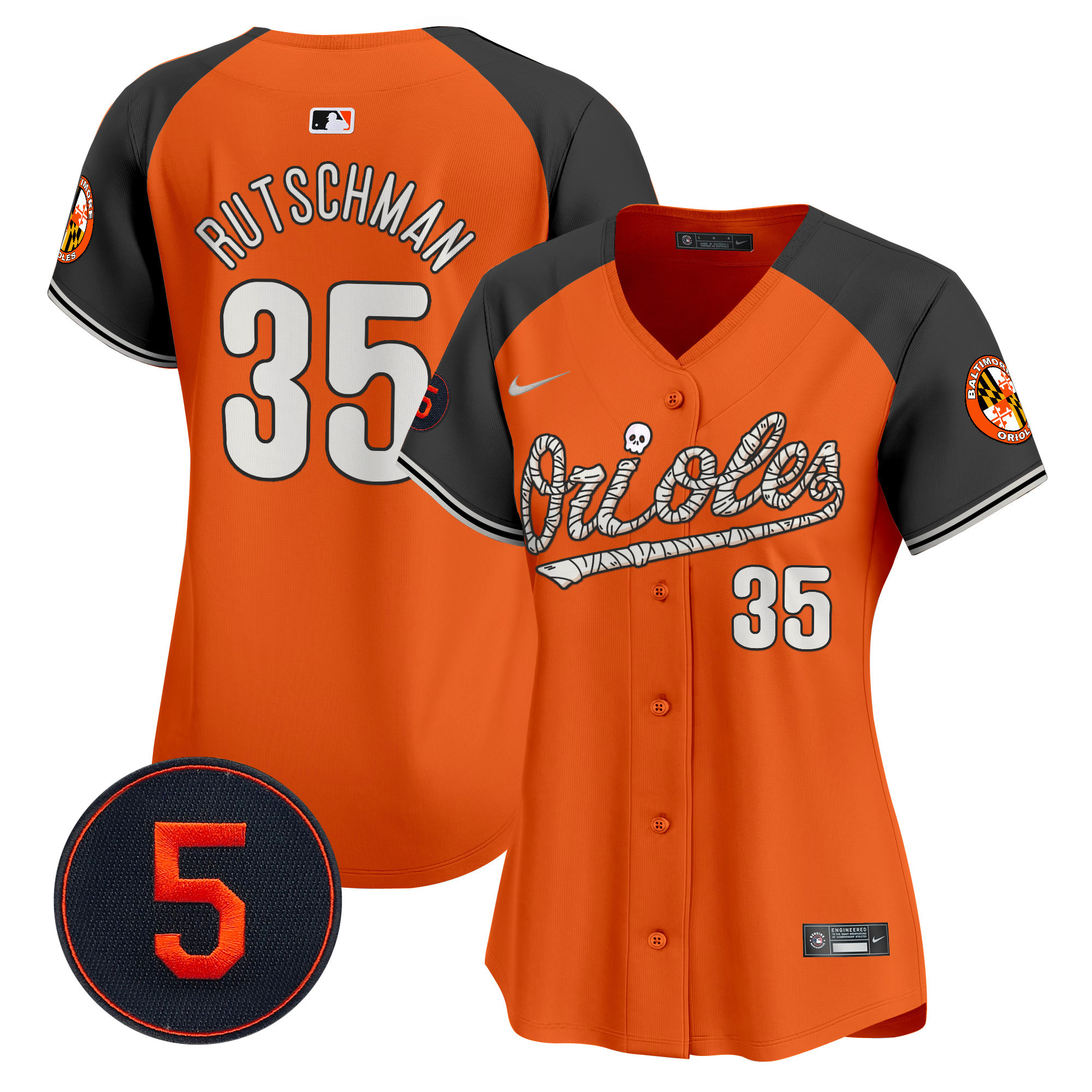 Women's Adley Rutschman Baltimore Orioles Halloween Vapor Premier Limited Alternate Jersey - All Stitched