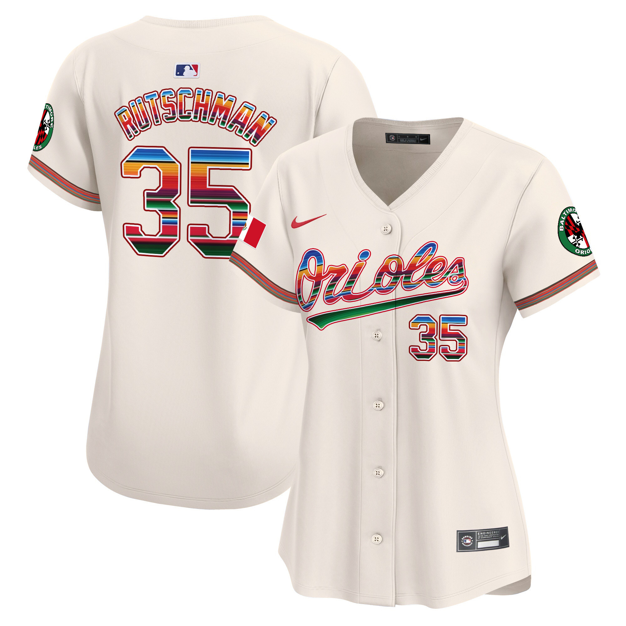 Women's Adley Rutschman Baltimore Orioles Mexico Vapor Premier Limited Cream Jersey - All Stitched