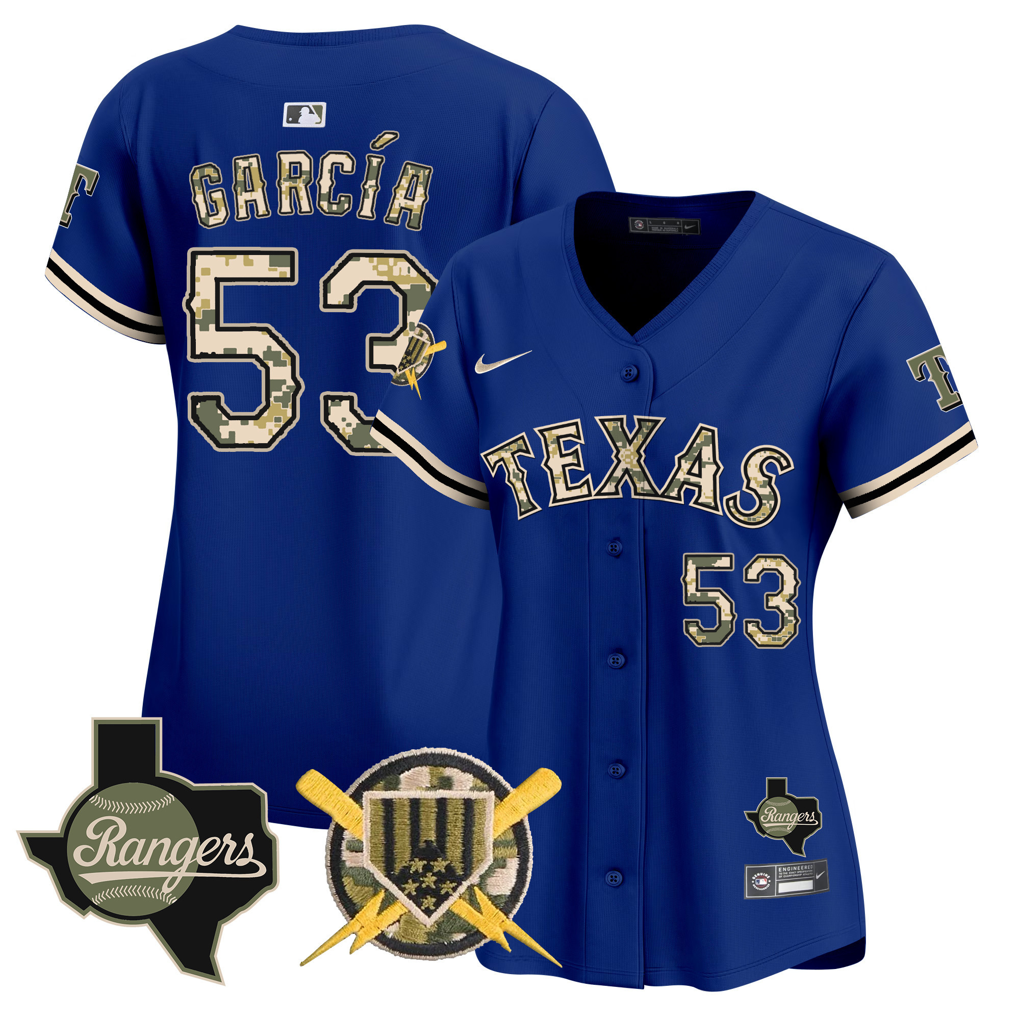 Women's Adolis Garcia Texas Rangers Armed Forces Day Vapor Premier Limited Royal Jersey - All Stitched
