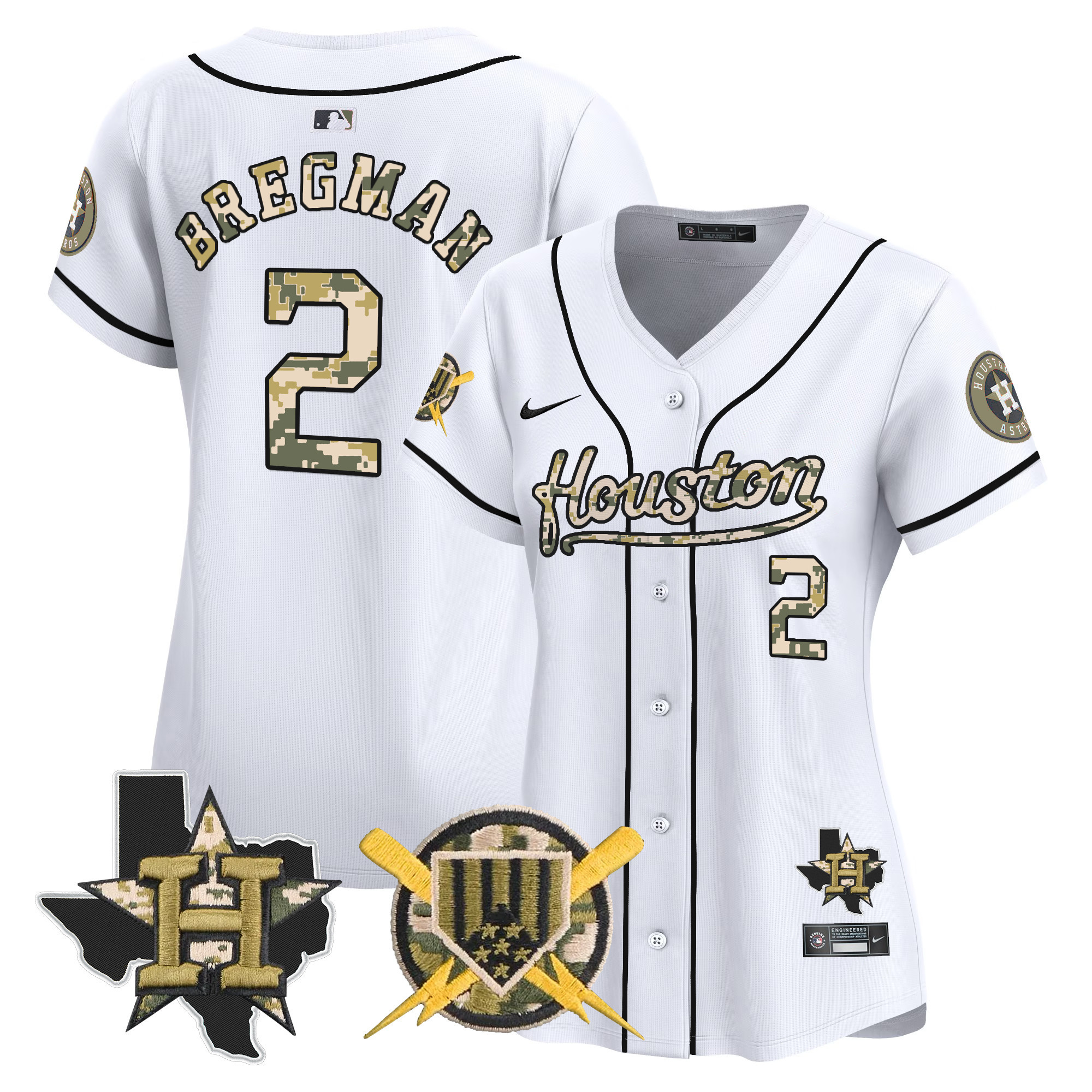 Women's Alex Bregman Houston Astros Armed Forces Day Vapor Premier Limited White Jersey - All Stitched