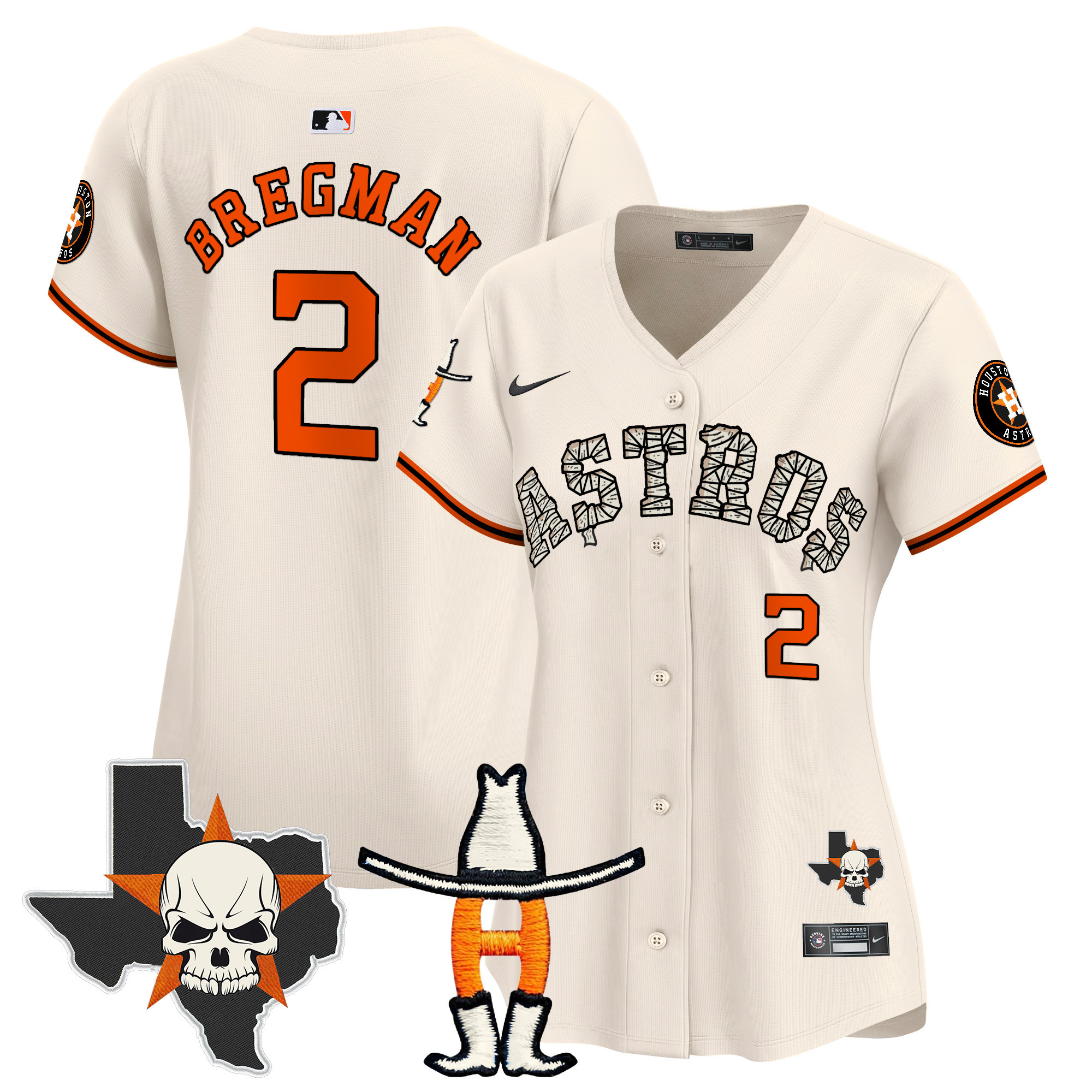 Women's Alex Bregman Houston Astros Halloween Vapor Premier Limited Cream Jersey - All Stitched