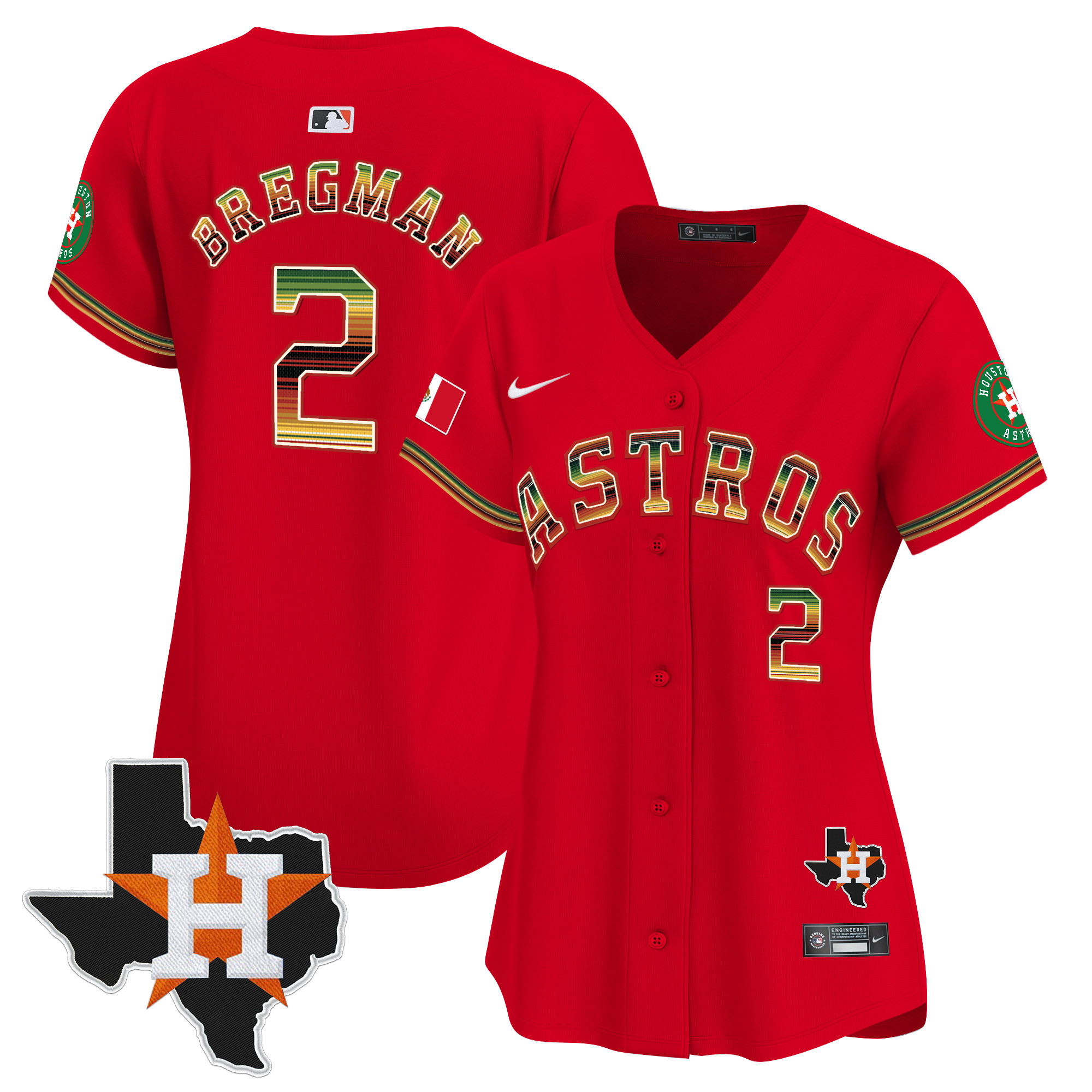 Women's Alex Bregman Houston Astros Mexico Traditional Style Vapor Premier Limited Red Jersey - All Stitched