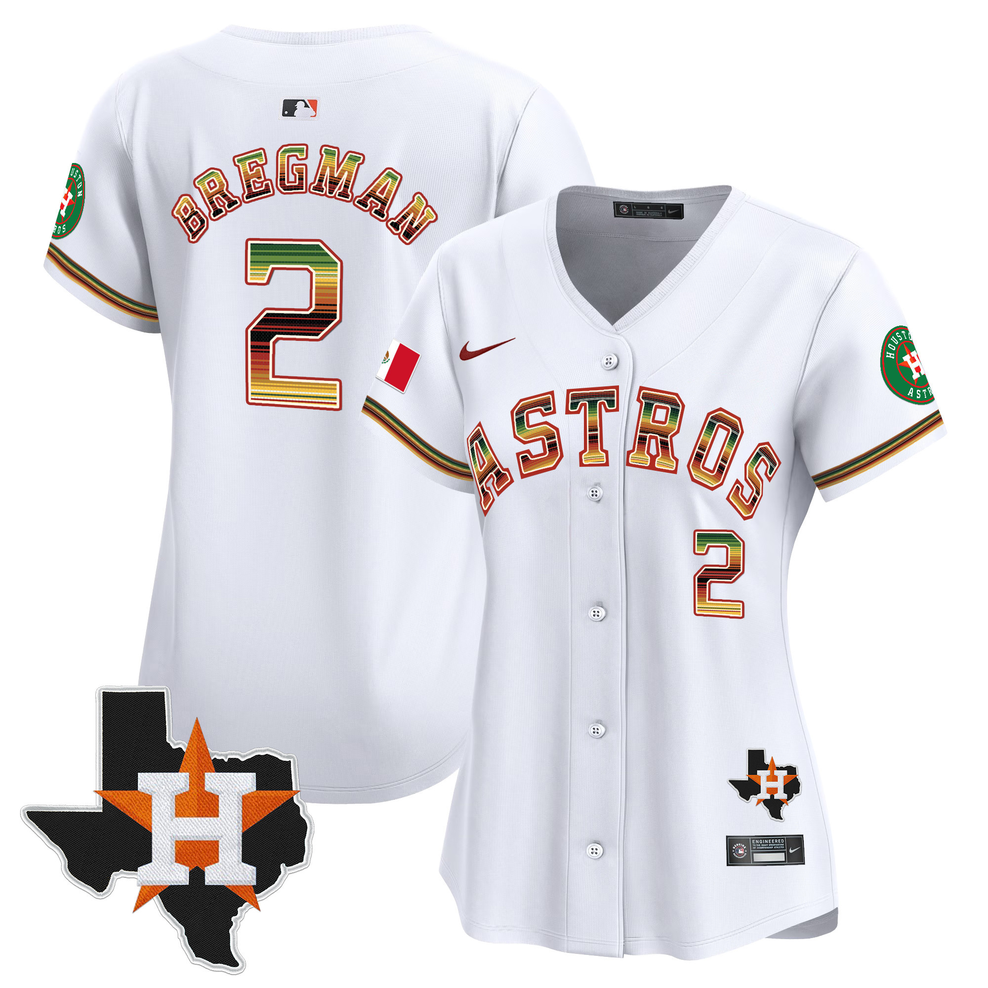 Women's Alex Bregman Houston Astros Mexico Traditional Style Vapor Premier Limited White Jersey - All Stitched