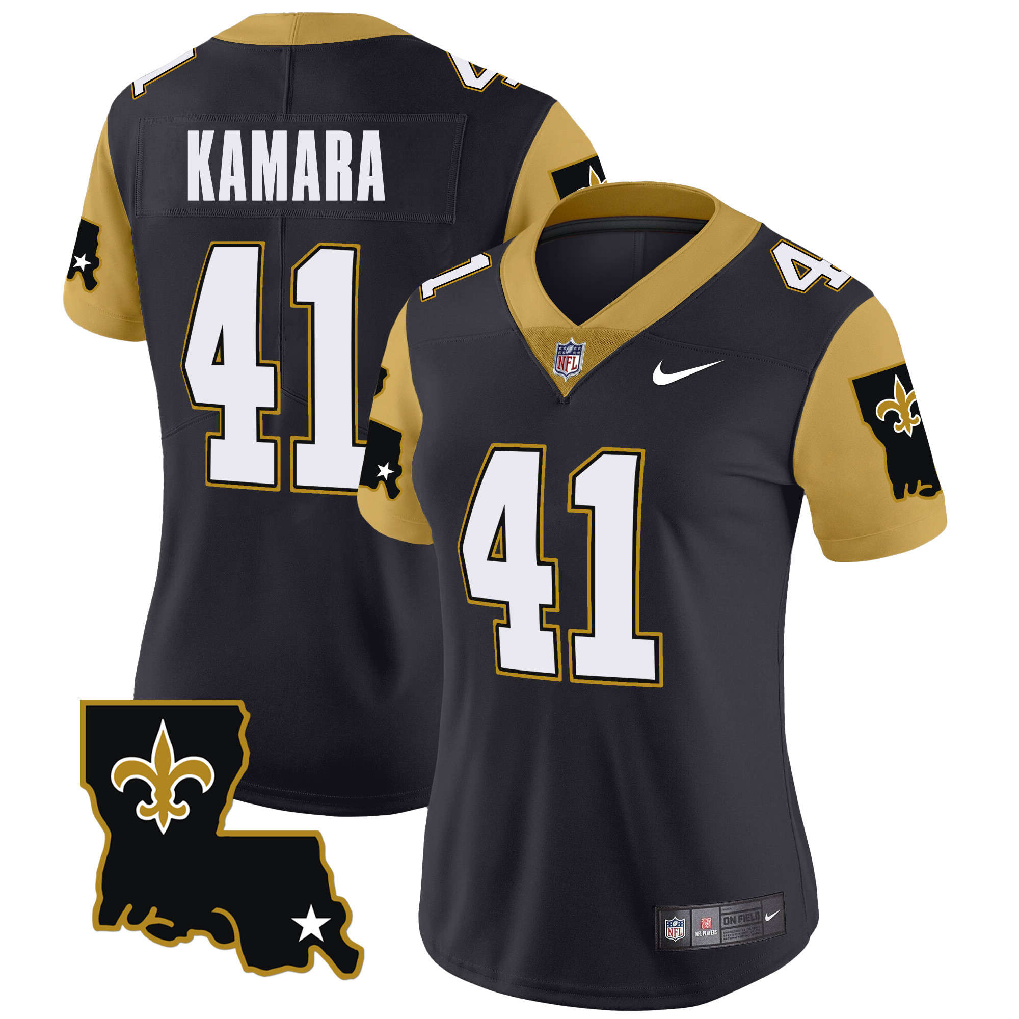Women's Alvin Kamara New Orleans Saints 1987 Legacy Vapor Limited Black Jersey V2 - All Stitched