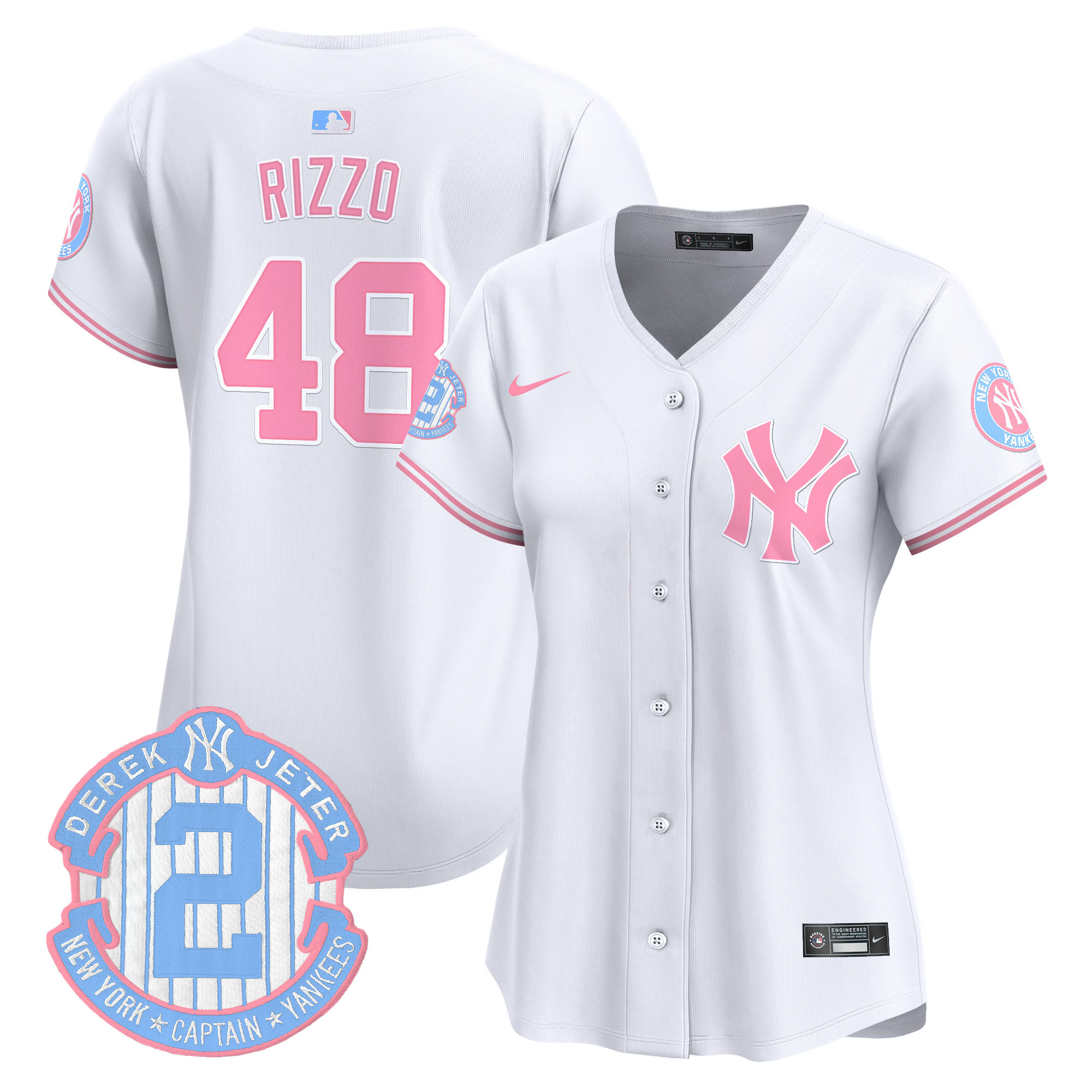 Women's Anthony Rizzo New York Yankees Bubblegum Pink Vapor Premier Limited White Jersey - All Stitched