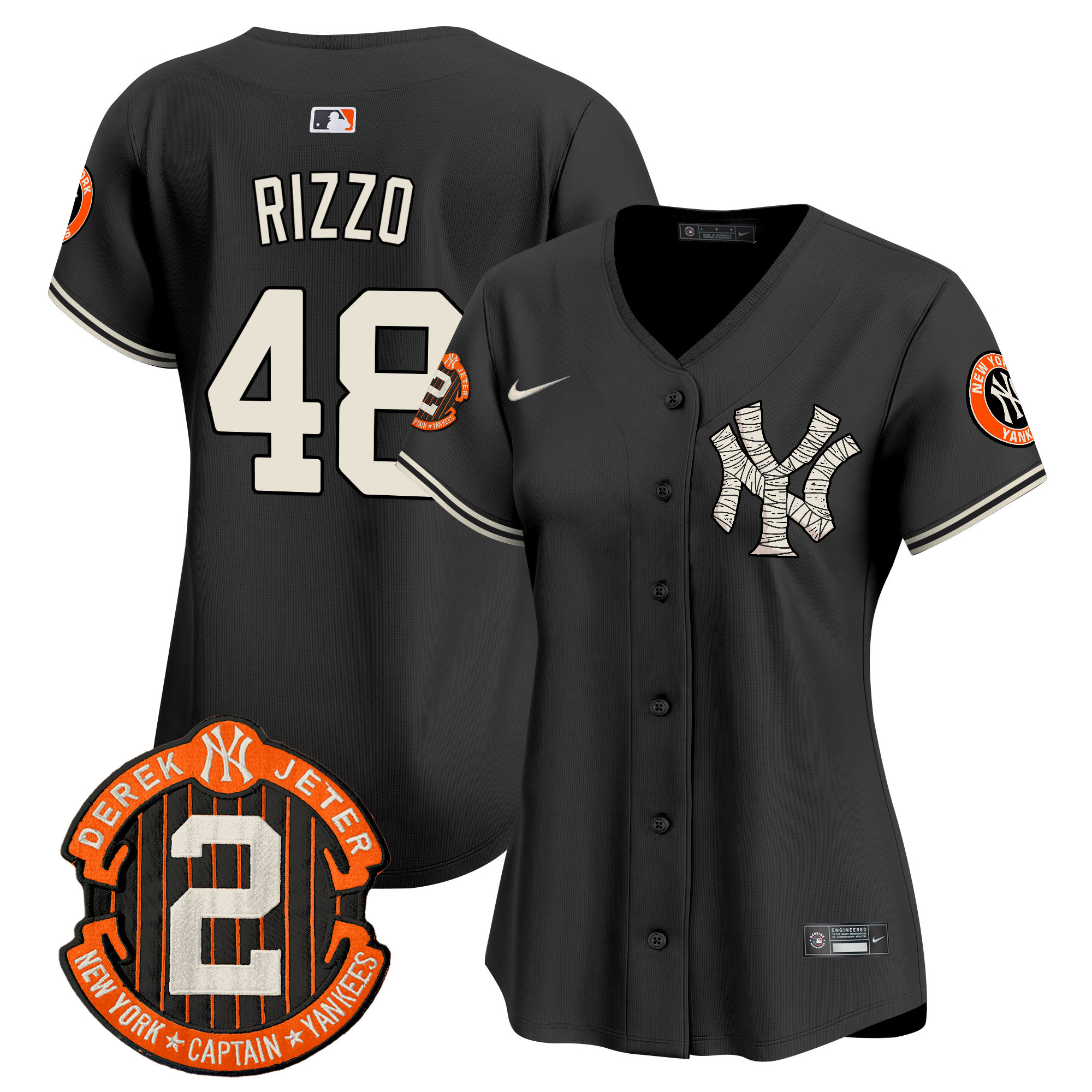 Women's Anthony Rizzo New York Yankees Halloween Vapor Premier Limited Black Jersey - All Stitched