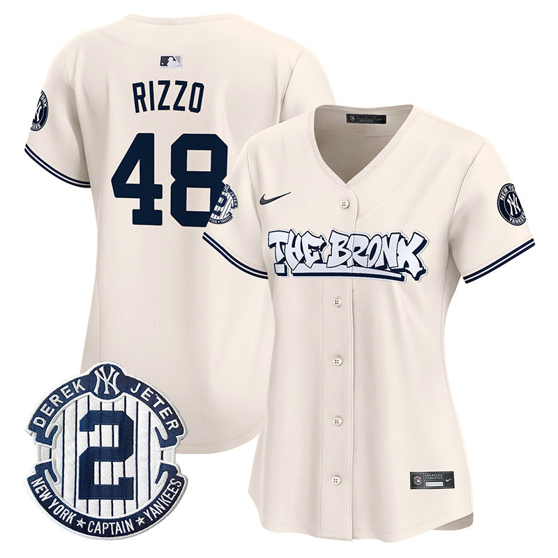 Women's Anthony Rizzo New York Yankees The Bronx Graffiti Vapor Premier Limited Cream Jersey - All Stitched
