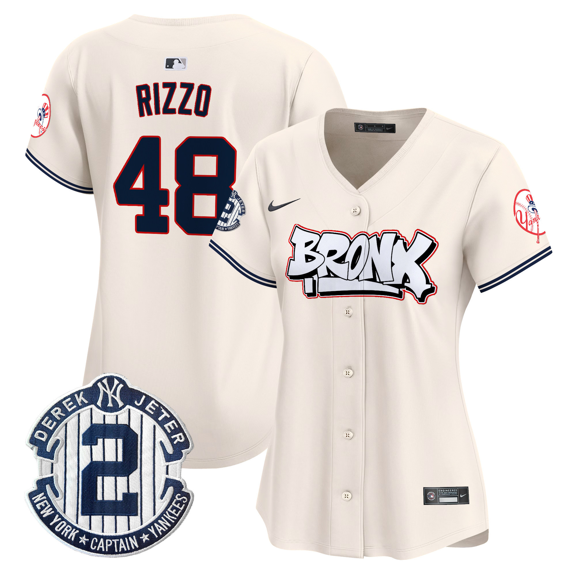 Women's Anthony Rizzo New York Yankees The Bronx Graffiti Vapor Premier Limited Cream Jersey V4 - All Stitched
