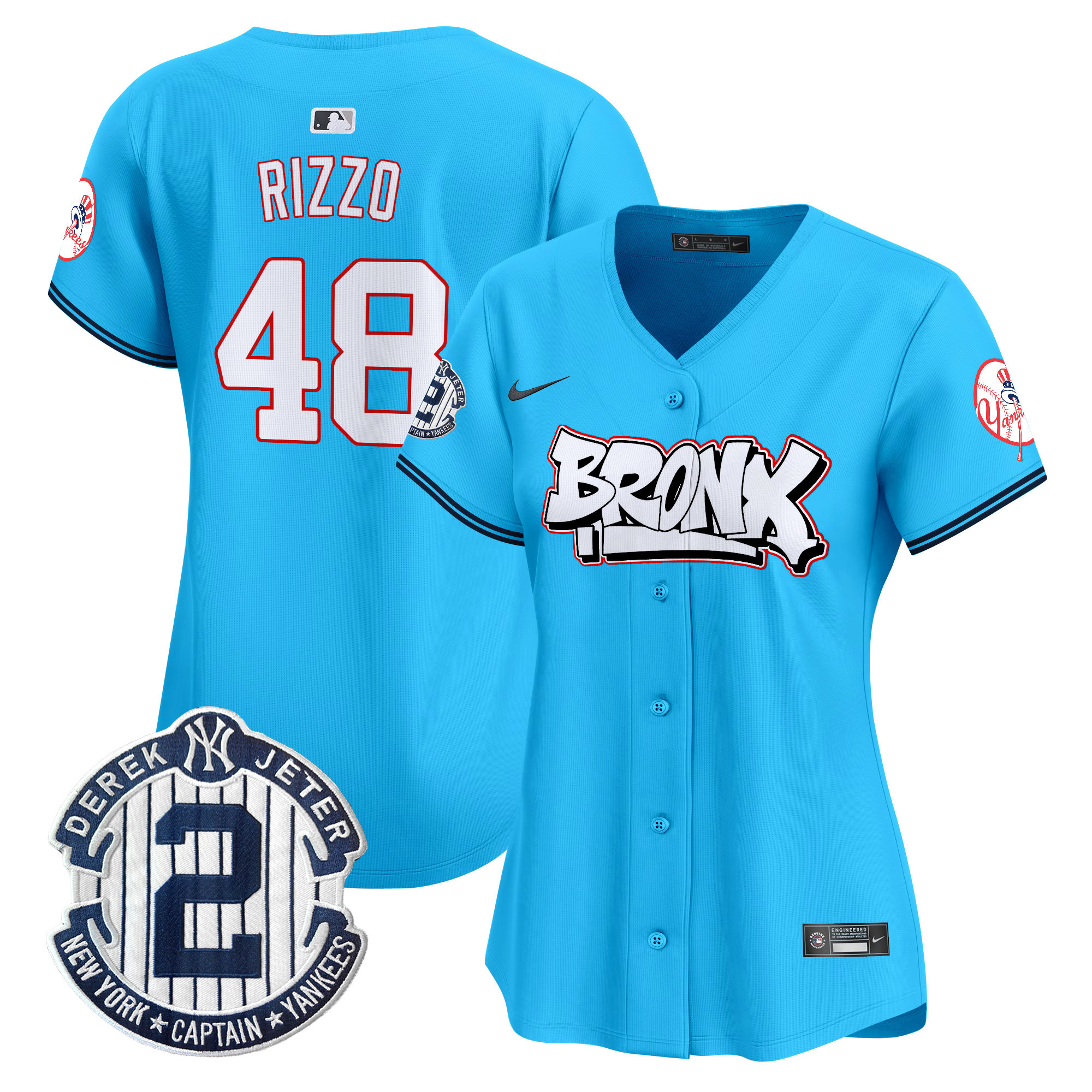Women's Anthony Rizzo New York Yankees The Bronx Graffiti Vapor Premier Limited Light Blue Jersey V4 - All Stitched