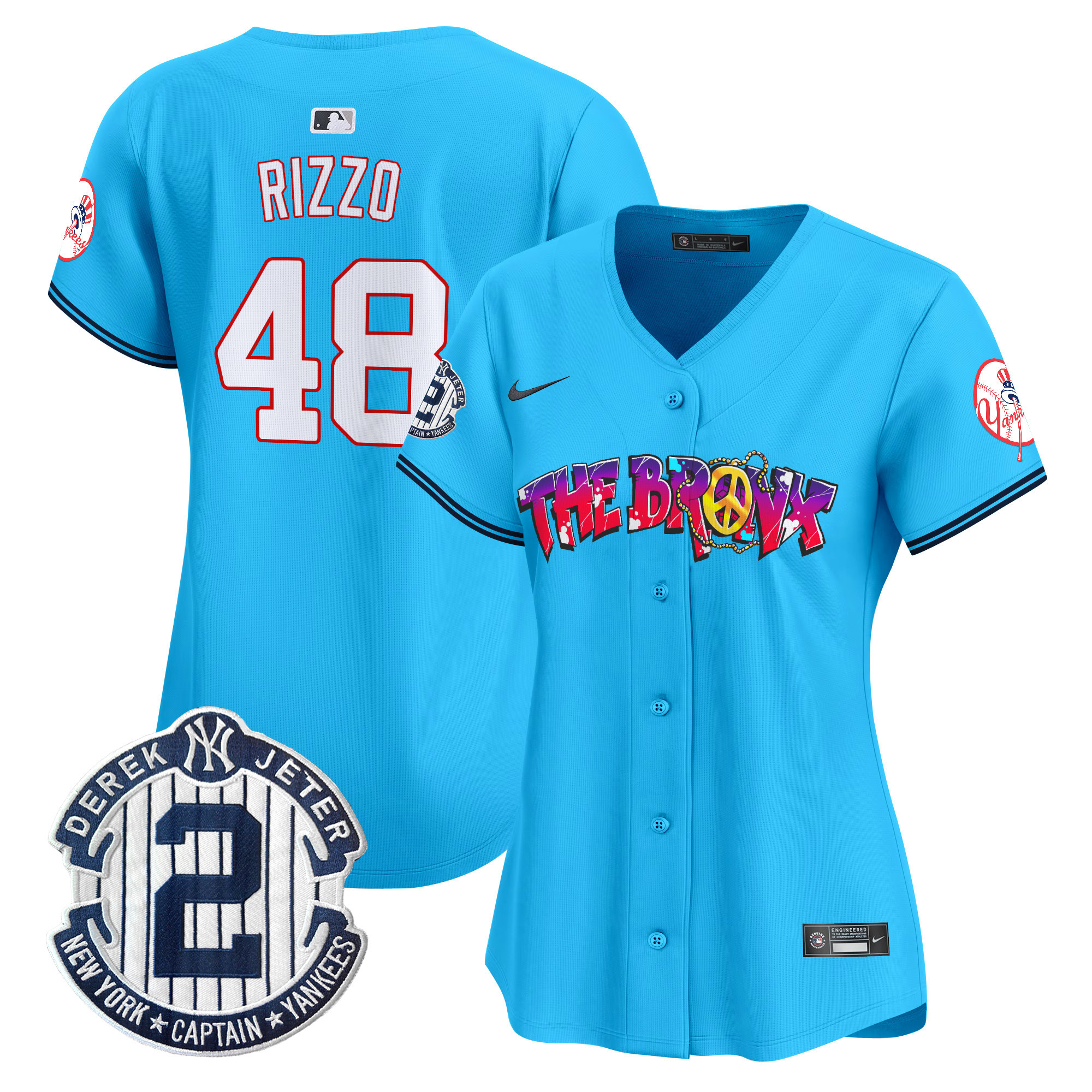 Women's Anthony Rizzo New York Yankees The Bronx Graffiti Vapor Premier Limited Light Blue Jersey V7 - All Stitched