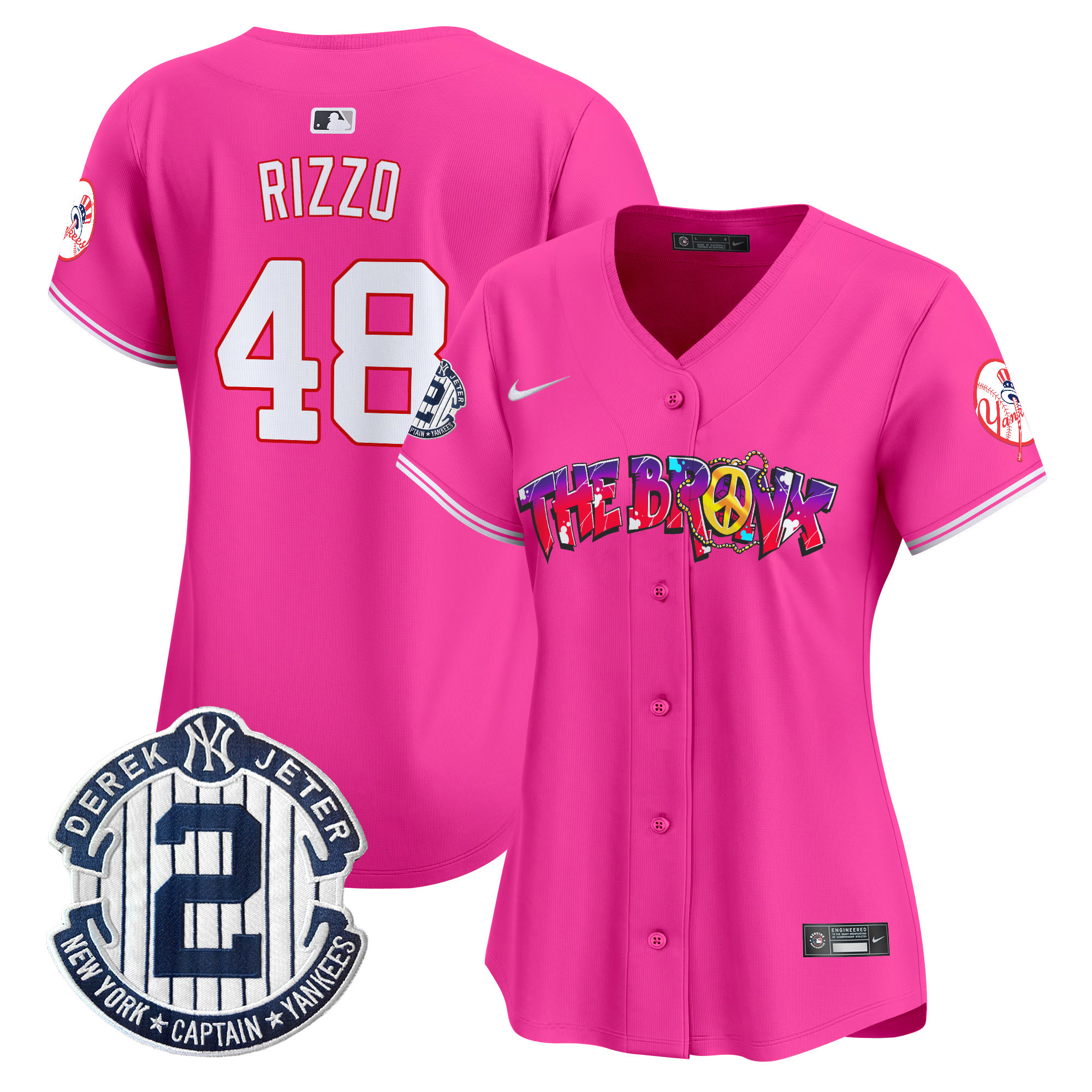 Women's Anthony Rizzo New York Yankees The Bronx Graffiti Vapor Premier Limited Pink Jersey V7 - All Stitched