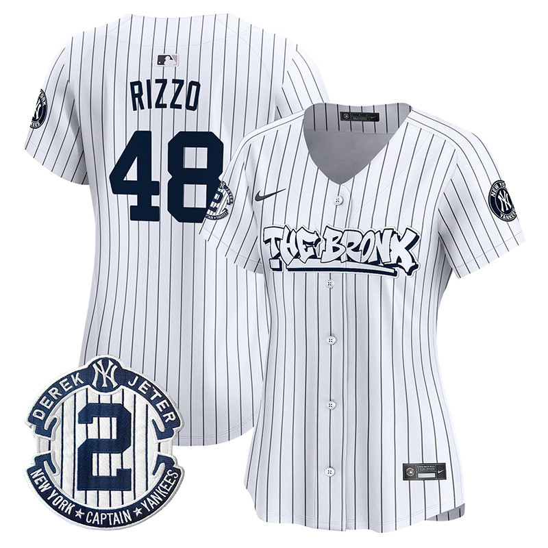 Women's Anthony Rizzo New York Yankees The Bronx Graffiti Vapor Premier Limited Pinstripe Jersey - All Stitched