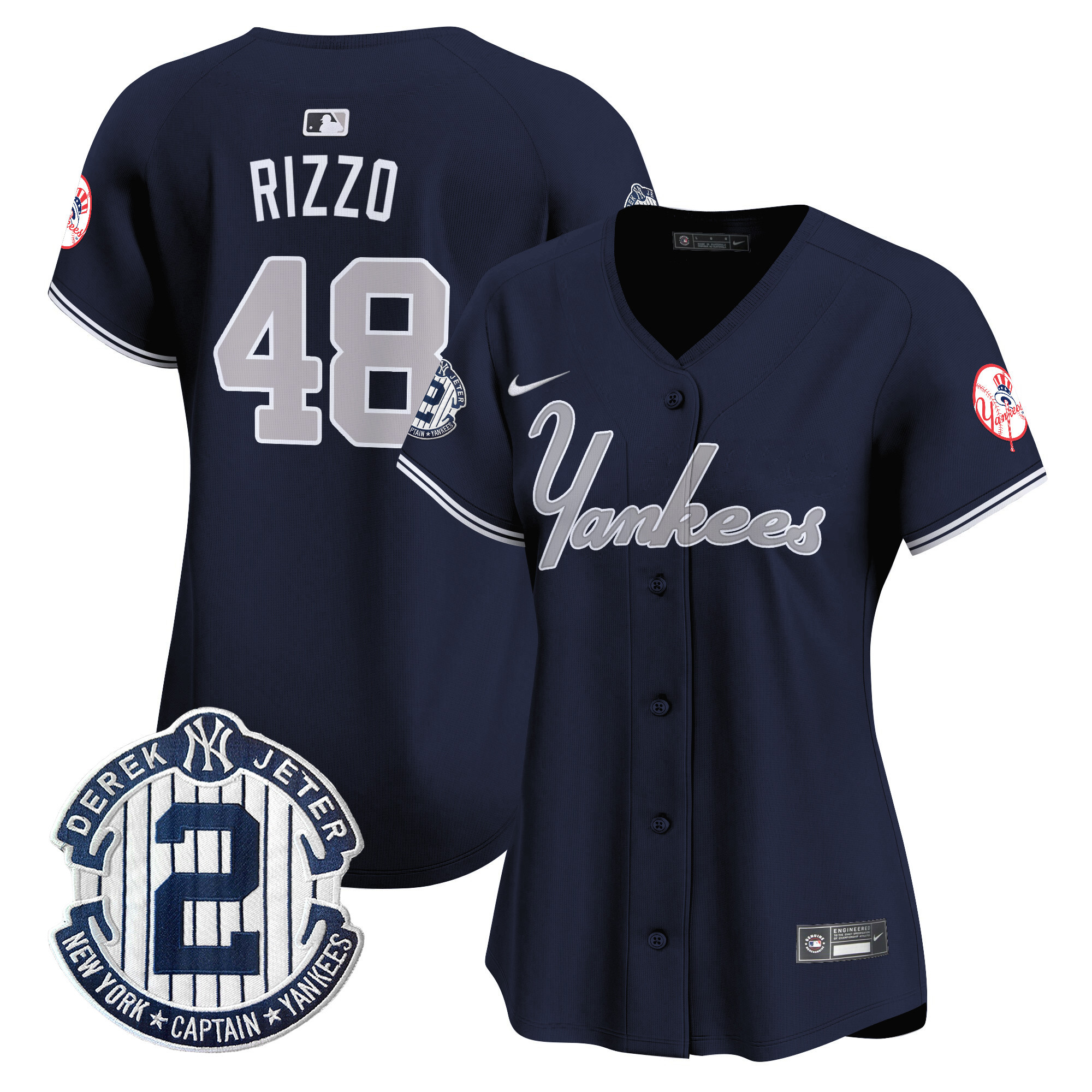 Women's Anthony Rizzo New York Yankees Throwback Vapor Premier Limited Navy Jersey - All Stitched