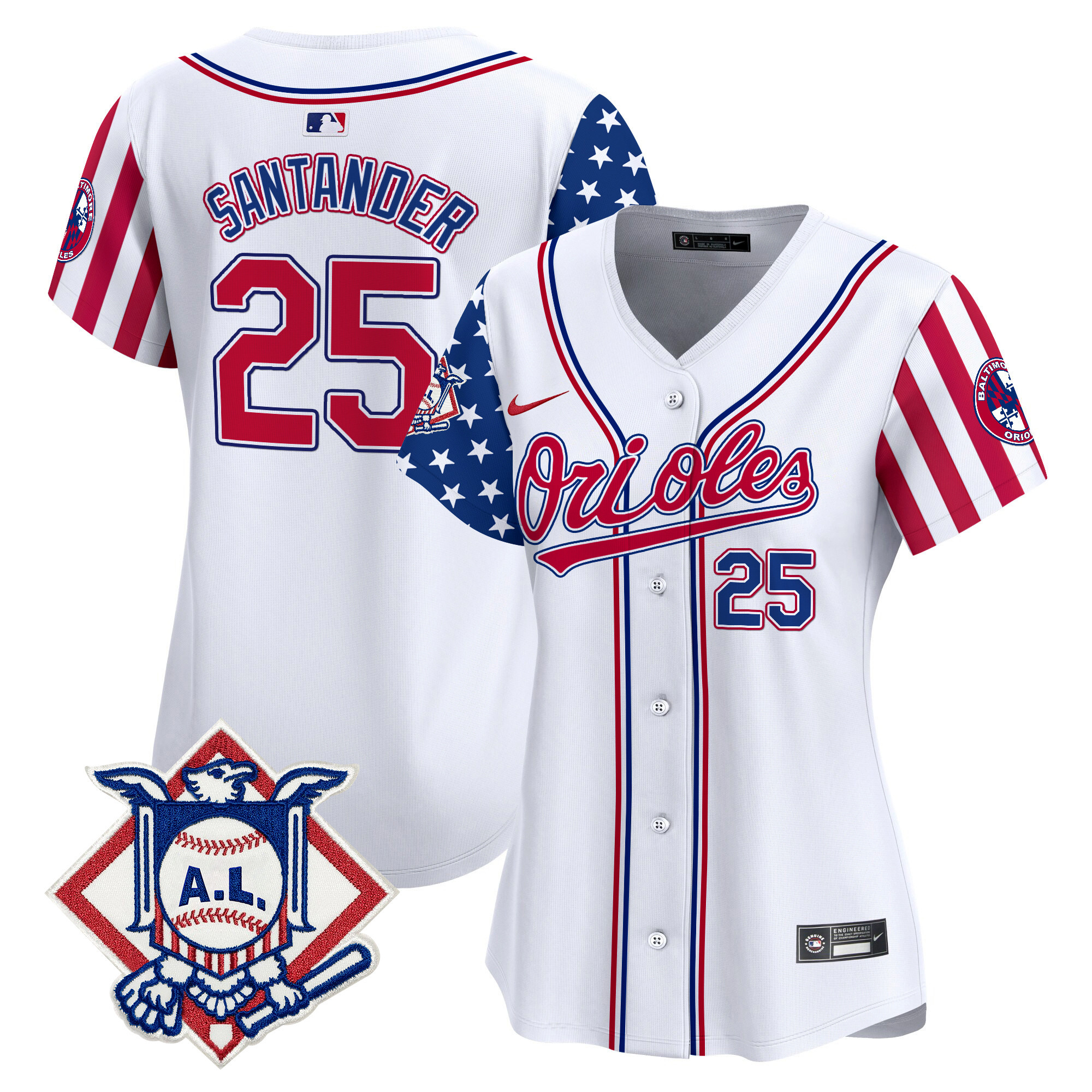Women's Anthony Santander Baltimore Orioles 2024 Fourth of July Vapor Premier Limited White Jersey - All Stitched
