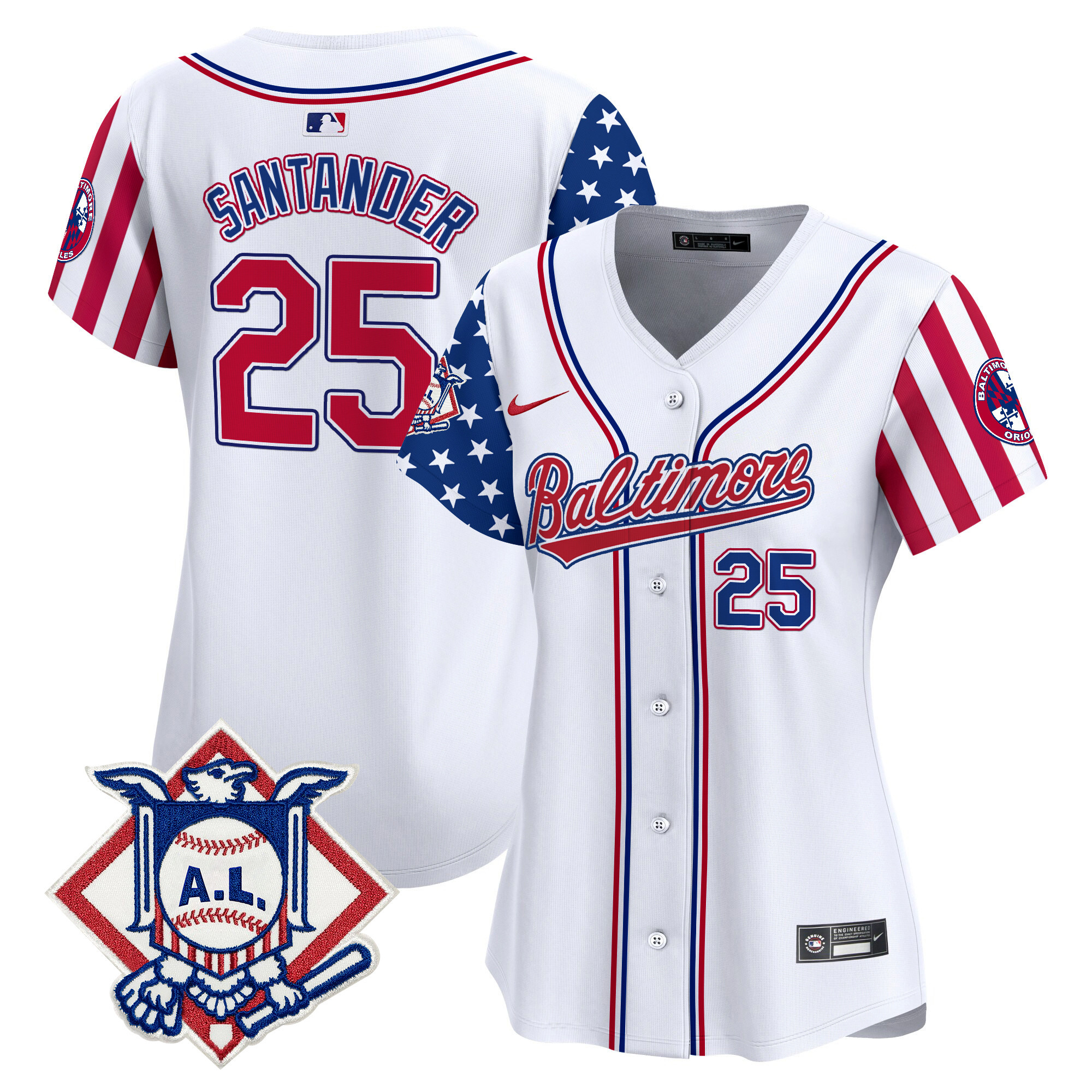 Women's Anthony Santander Baltimore Orioles 2024 Fourth of July Vapor Premier Limited White Limited Jersey - All Stitched
