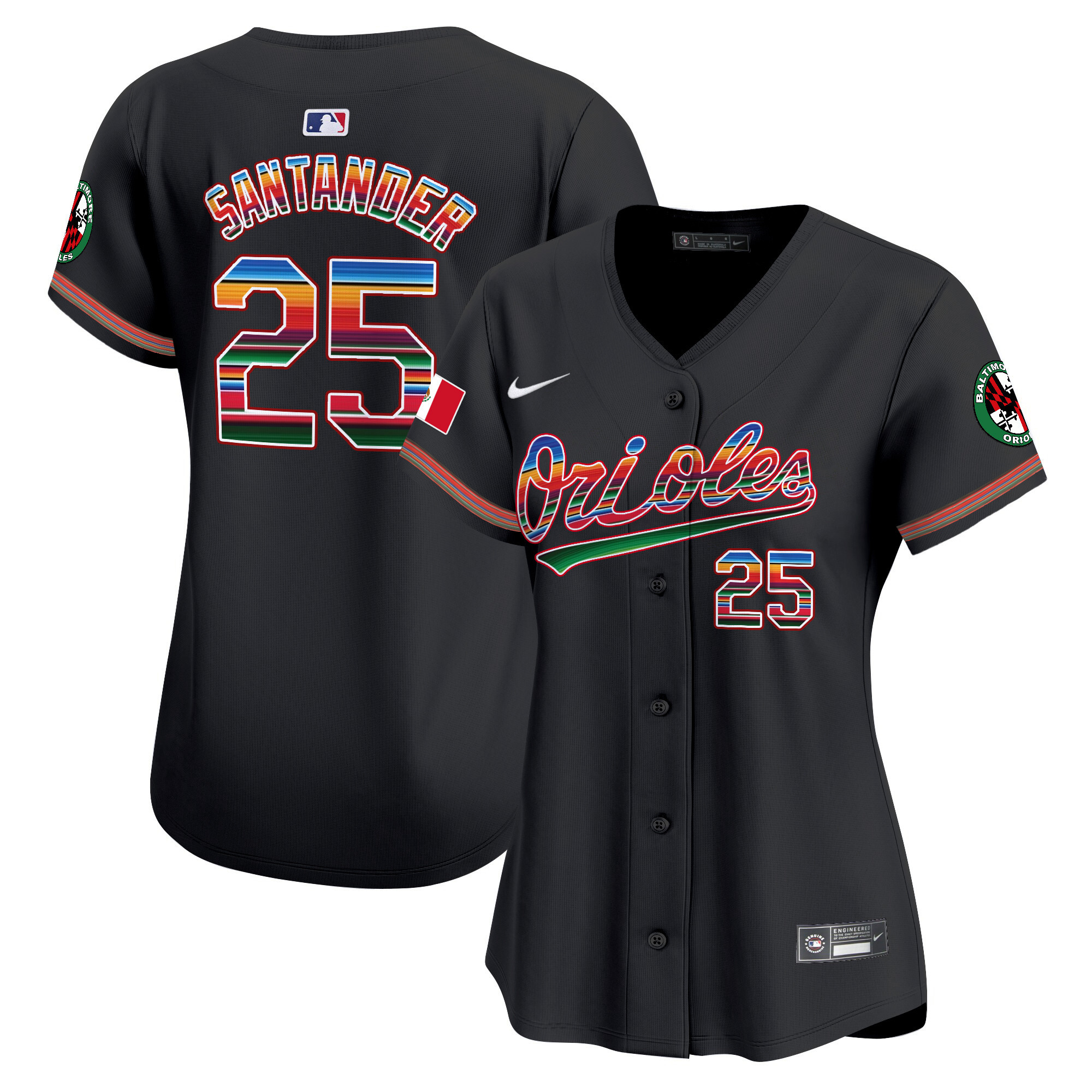 Women's Anthony Santander Baltimore Orioles Mexico Vapor Premier Limited Black Jersey - All Stitched