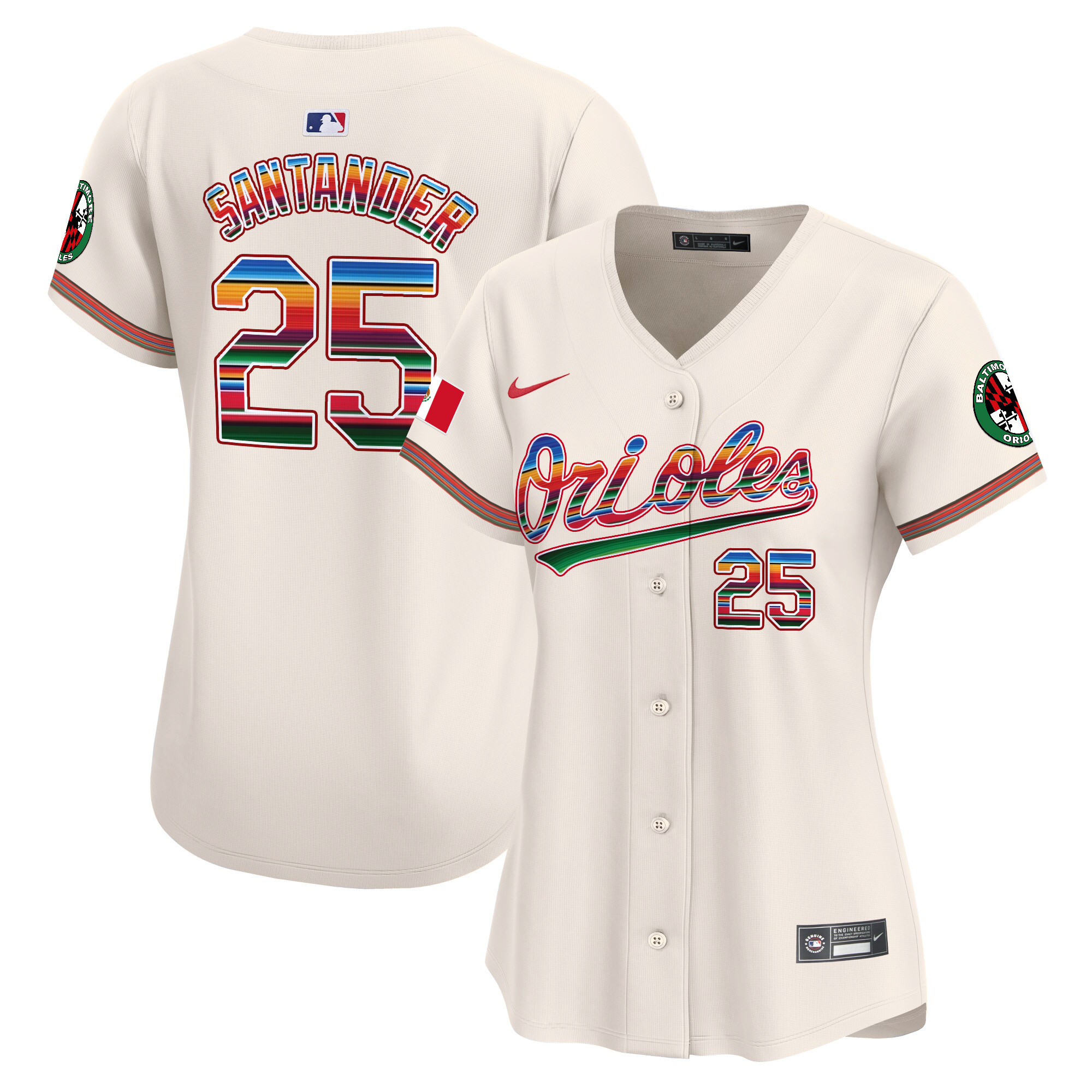 Women's Anthony Santander Baltimore Orioles Mexico Vapor Premier Limited Cream Jersey - All Stitched