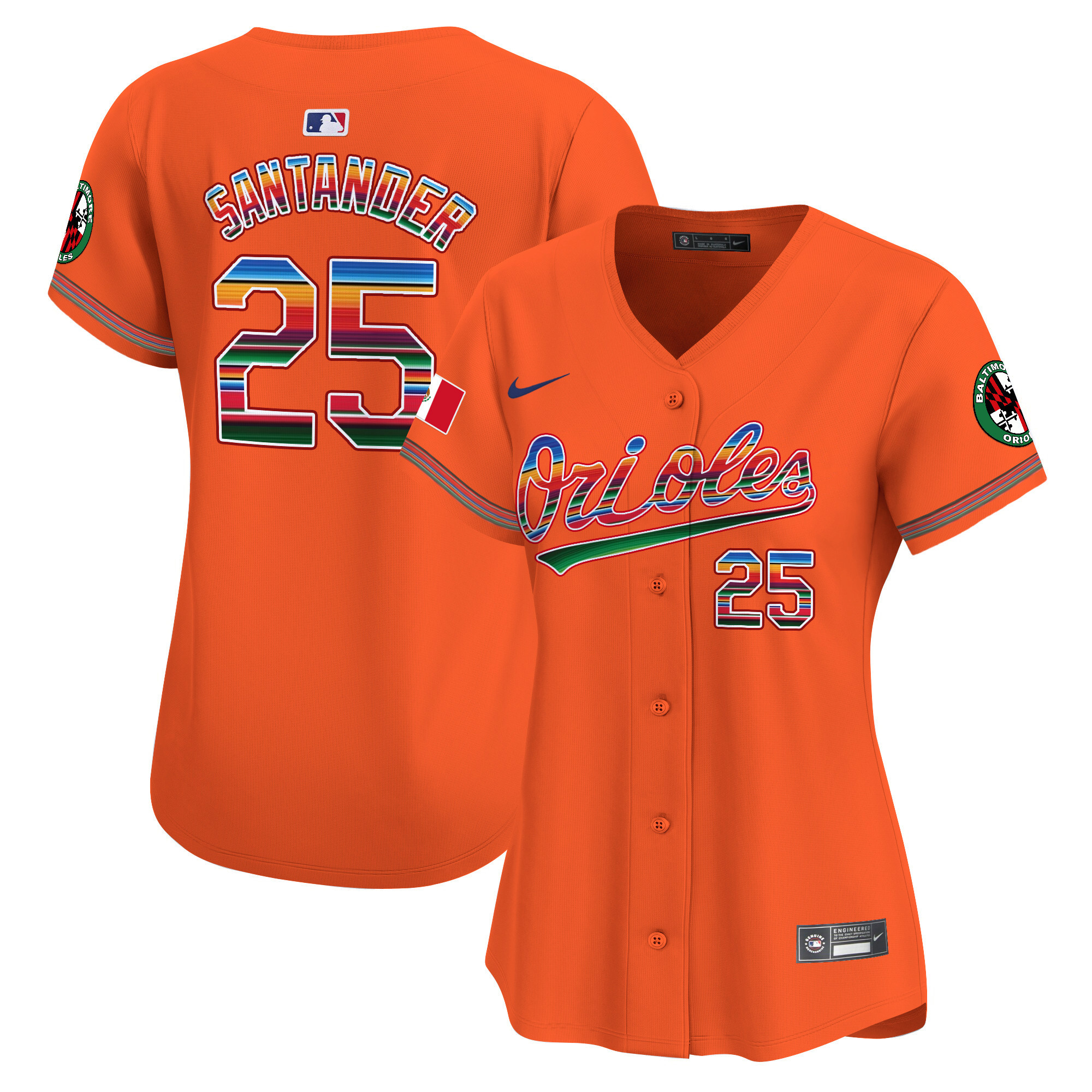 Women's Anthony Santander Baltimore Orioles Mexico Vapor Premier Limited Orange Jersey - All Stitched