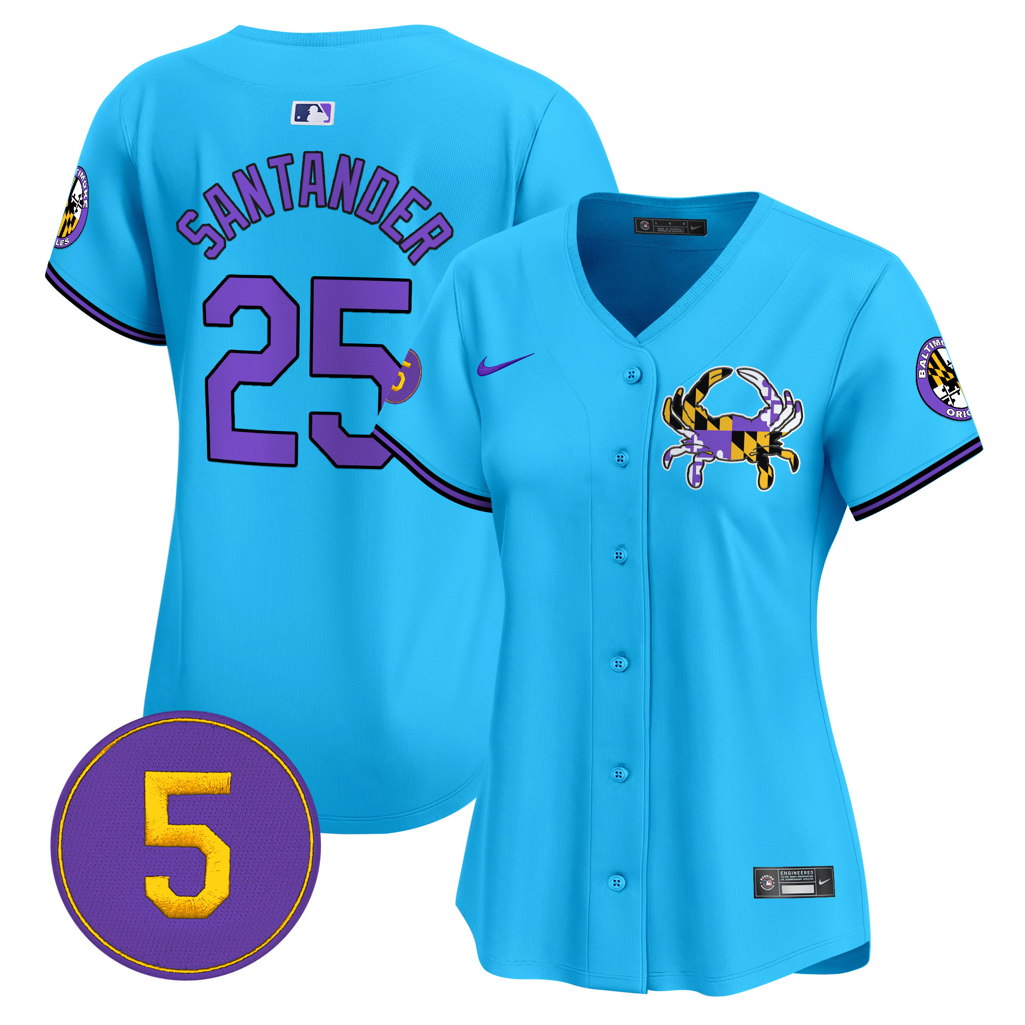 Women's Anthony Santander Baltimore Orioles Purple Vapor Premier Limited Light Blue Jersey - All Stitched