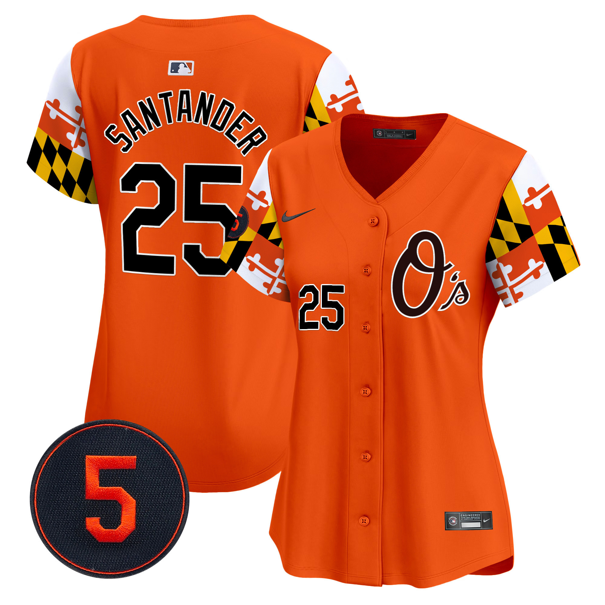 Women's Anthony Santander Baltimore Orioles Robinson Patch Vapor Premier Limited Orange Jersey V5 - All Stitched