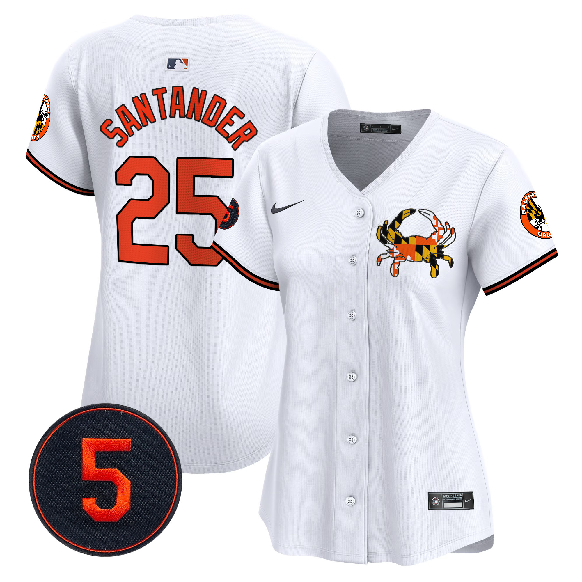 Women's Anthony Santander Baltimore Orioles Robinson Patch Vapor Premier Limited White Jersey V3 - All Stitched