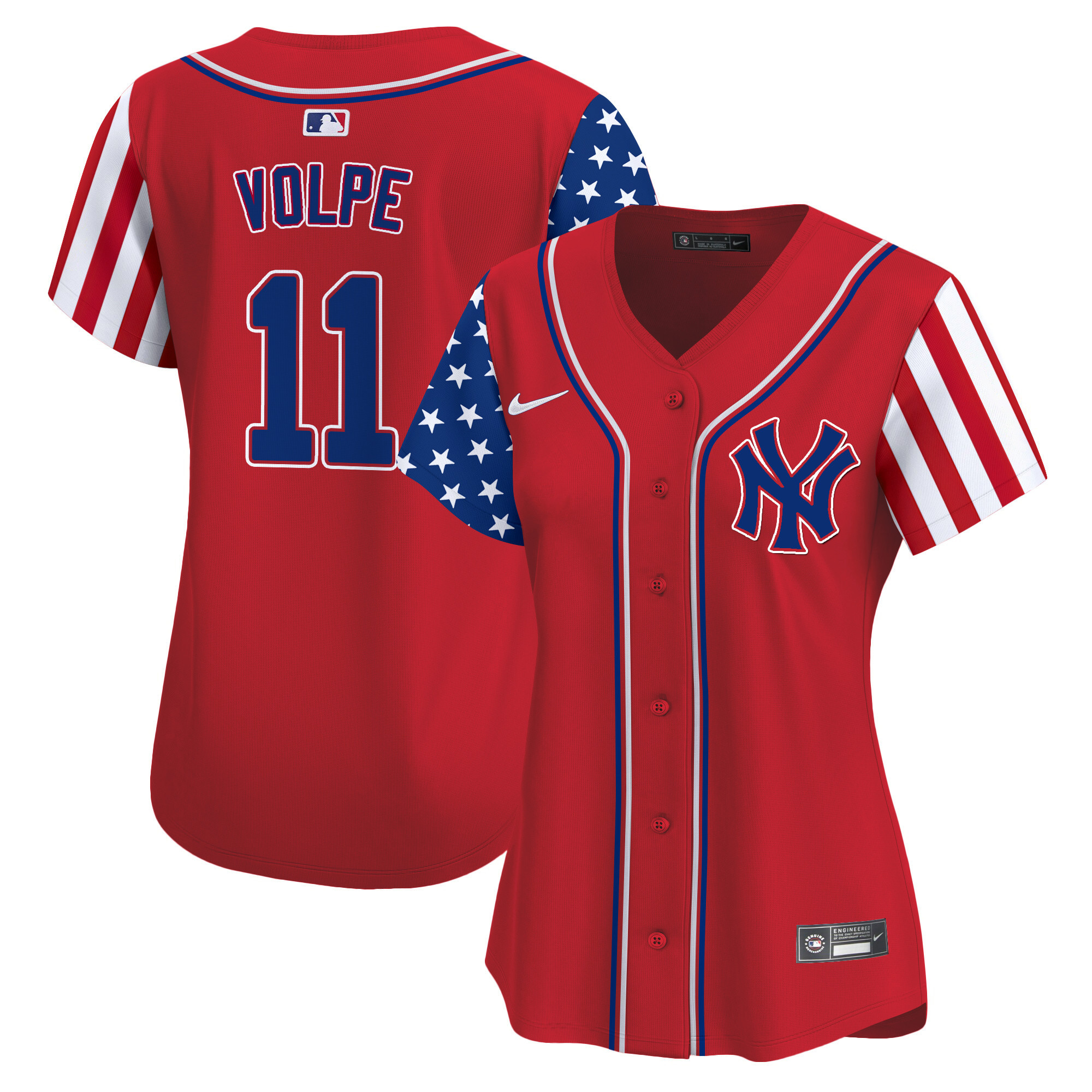 Women's Anthony Volpe New York Yankees 2024 Independence Day Vapor Premier Limited Red Jersey - All Stitched
