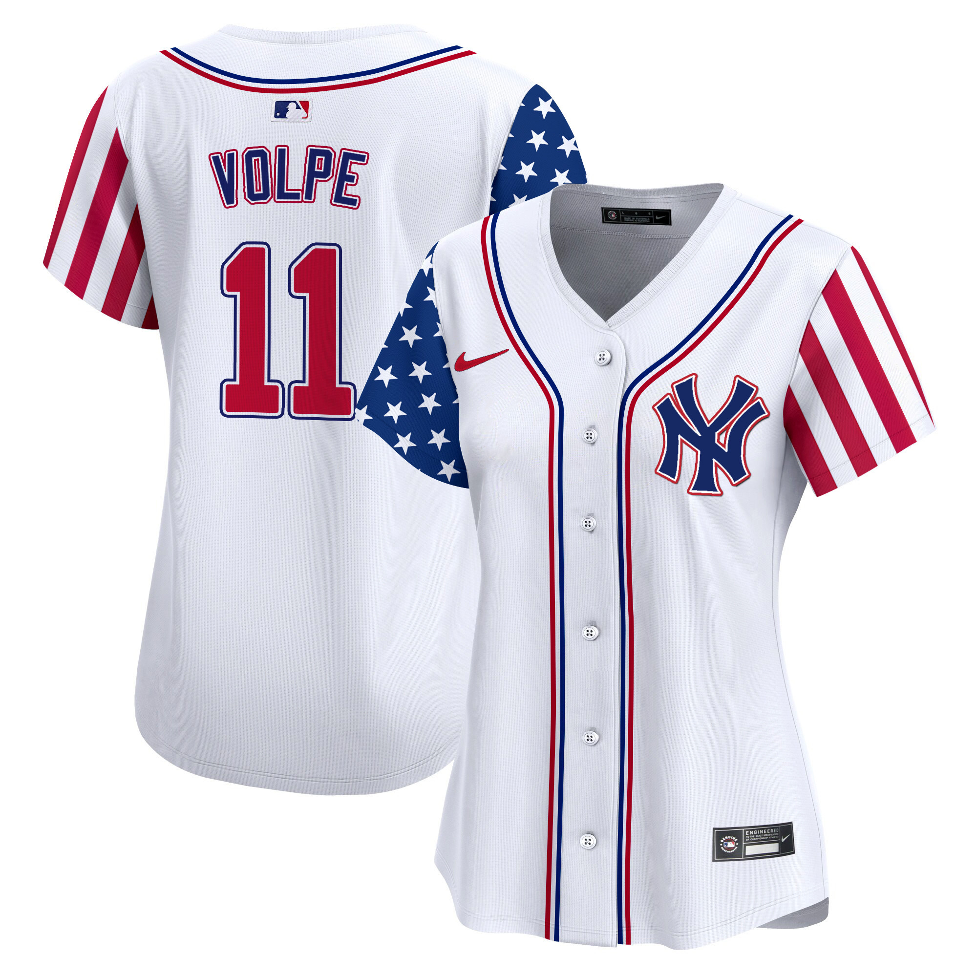 Women's Anthony Volpe New York Yankees 2024 Independence Day Vapor Premier Limited White Jersey - All Stitched