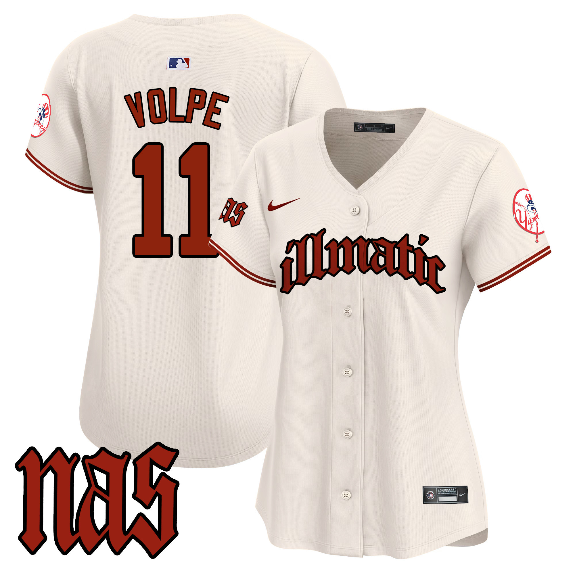 Women's Anthony Volpe New York Yankees Nas Illmatic Vapor Premier Limited Cream Jersey - All Stitched
