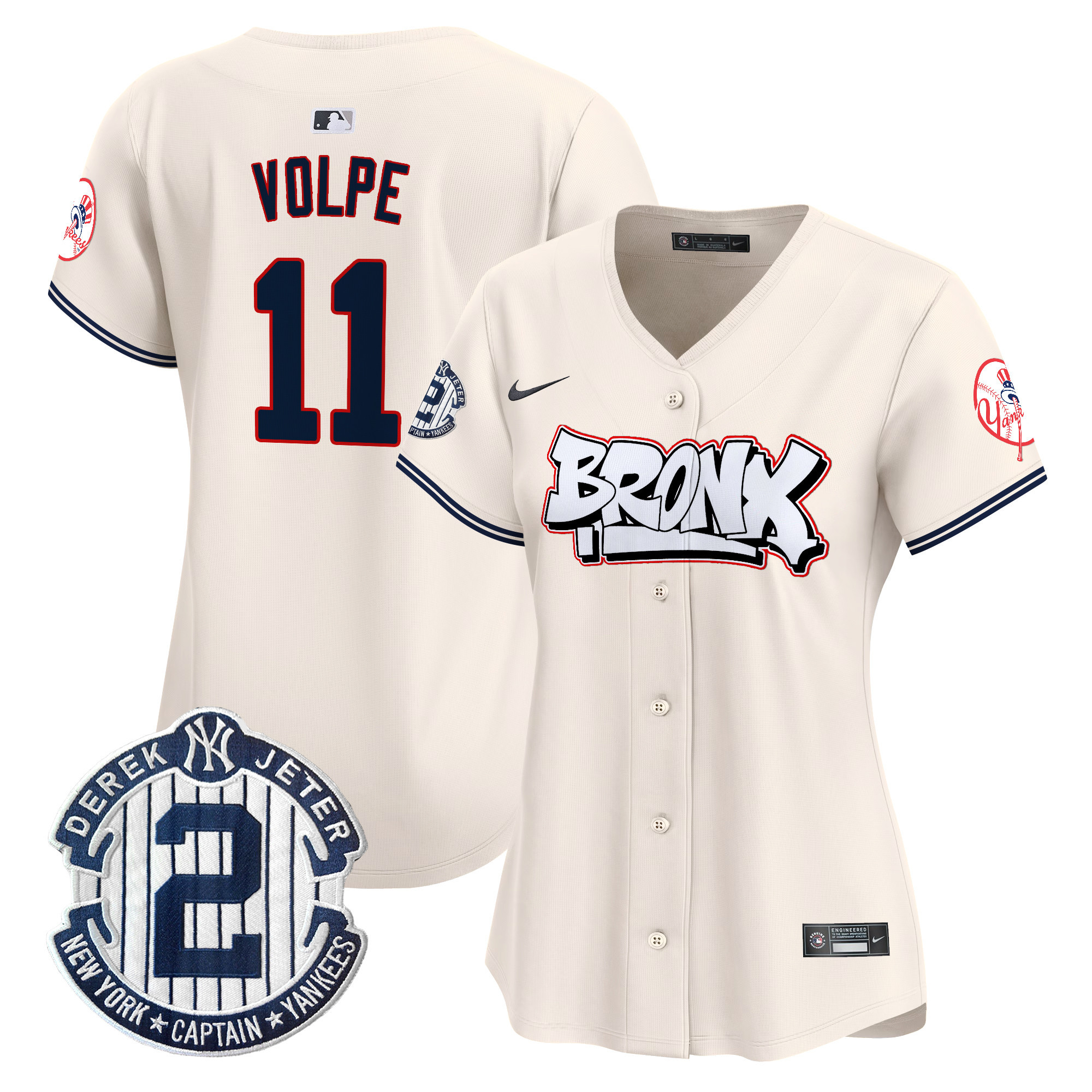 Women's Anthony Volpe New York Yankees The Bronx Graffiti Vapor Premier Limited Cream Jersey V4 - All Stitched