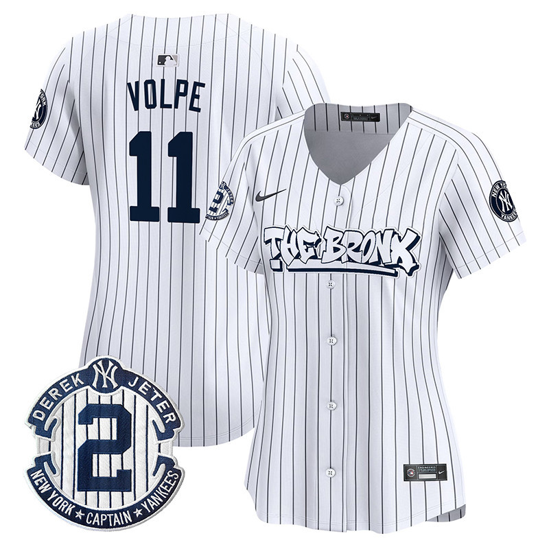 Women's Anthony Volpe New York Yankees The Bronx Graffiti Vapor Premier Limited Pinstripe Jersey - All Stitched