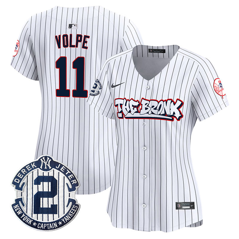 Women's Anthony Volpe New York Yankees The Bronx Graffiti Vapor Premier Limited Pinstripe Jersey V2 - All Stitched