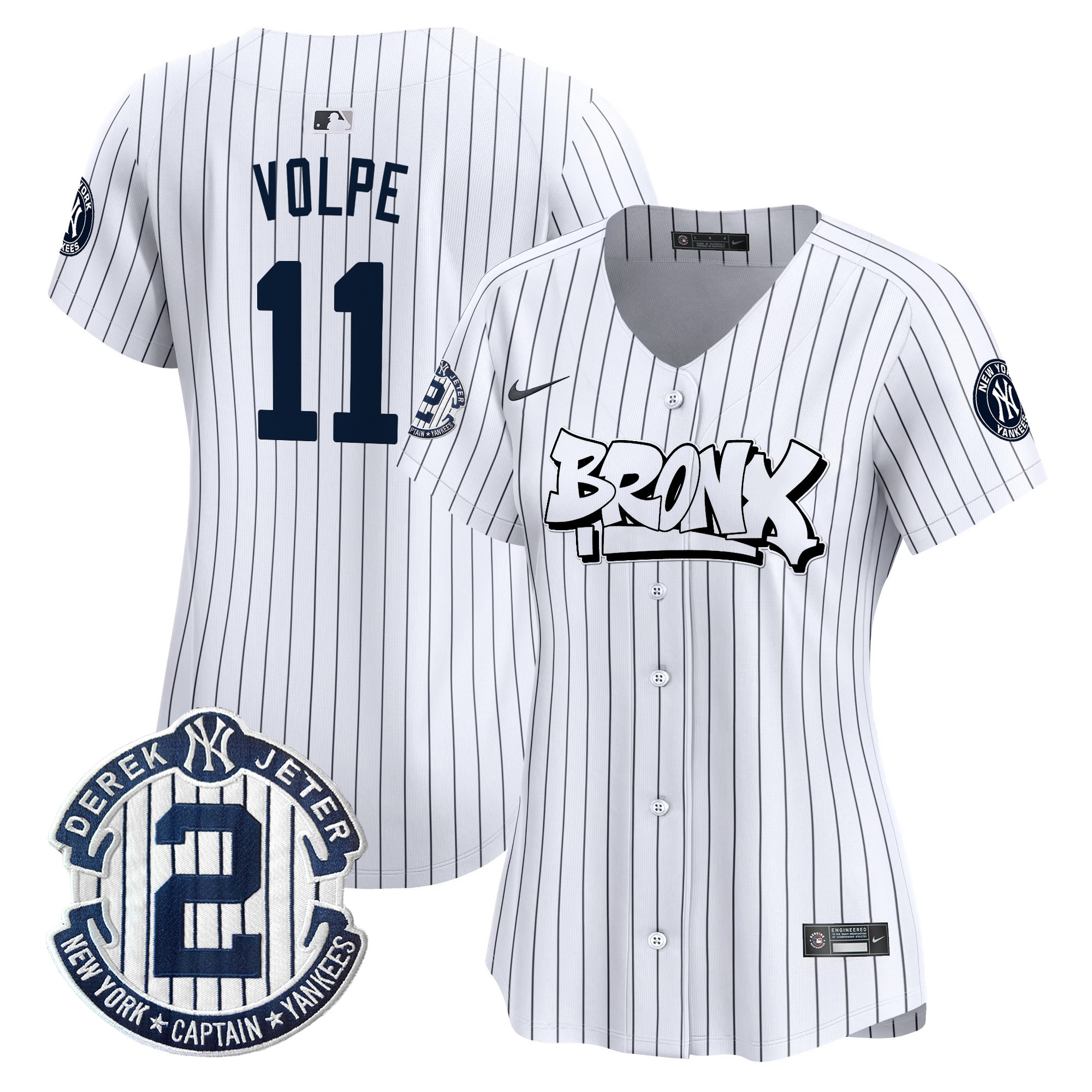 Women's Anthony Volpe New York Yankees The Bronx Graffiti Vapor Premier Limited Pinstripe Jersey V3 - All Stitched