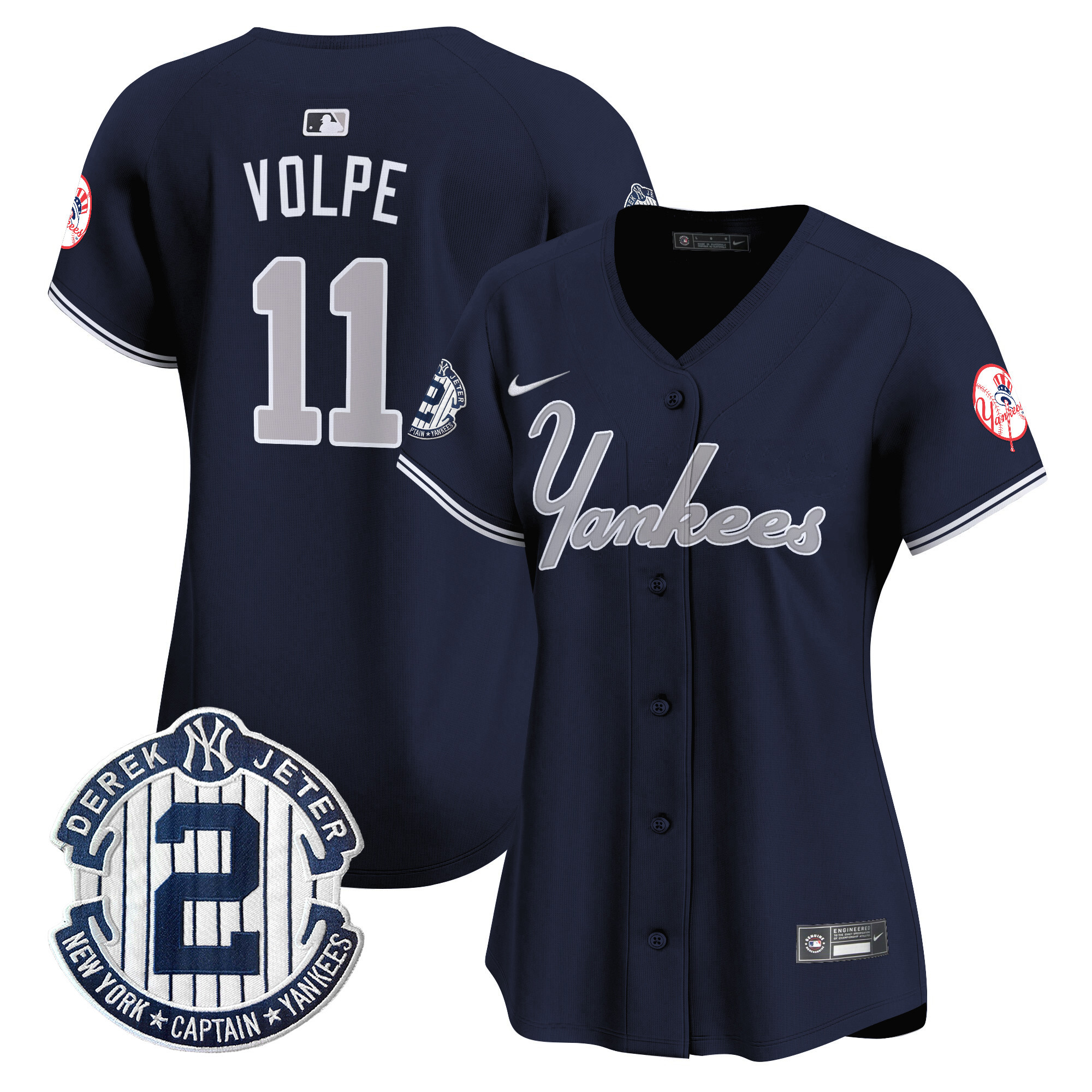 Women's Anthony Volpe New York Yankees Throwback Vapor Premier Limited Navy Jersey - All Stitched