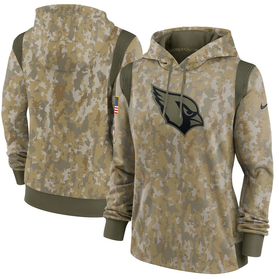 Women’s Arizona Cardinals Nike Olive 2021 Salute To Service Therma Performance Pullover Hoodie