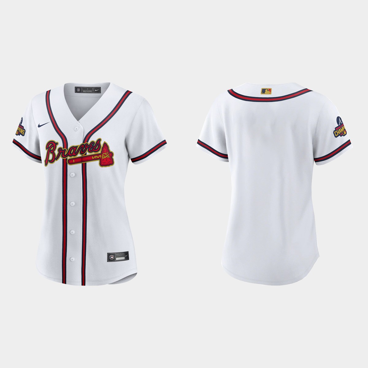 Women's Atlanta Braves 2022 Gold Program White Jersey