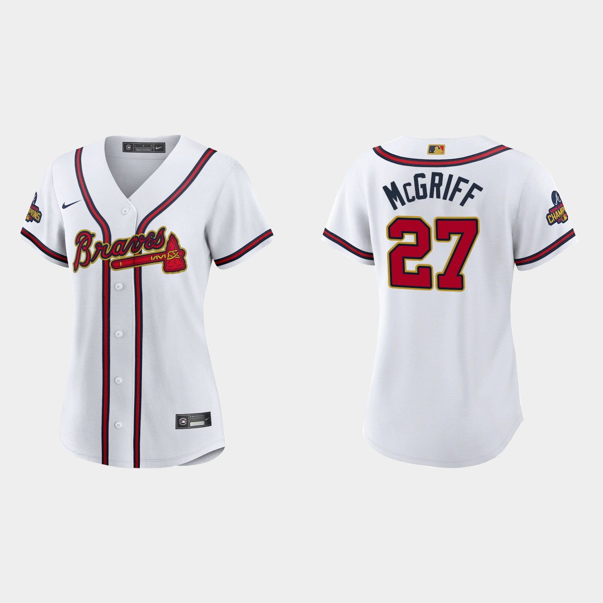 Women's Atlanta Braves Fred McGriff 2022 Gold Program White Jersey