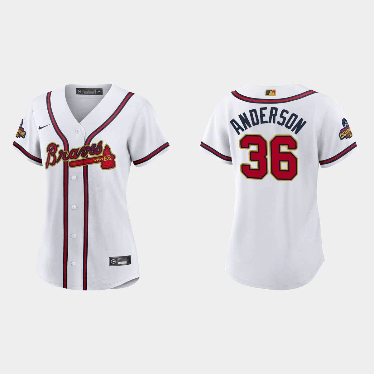 Women's Atlanta Braves Ian Anderson 2022 Gold Program White Jersey