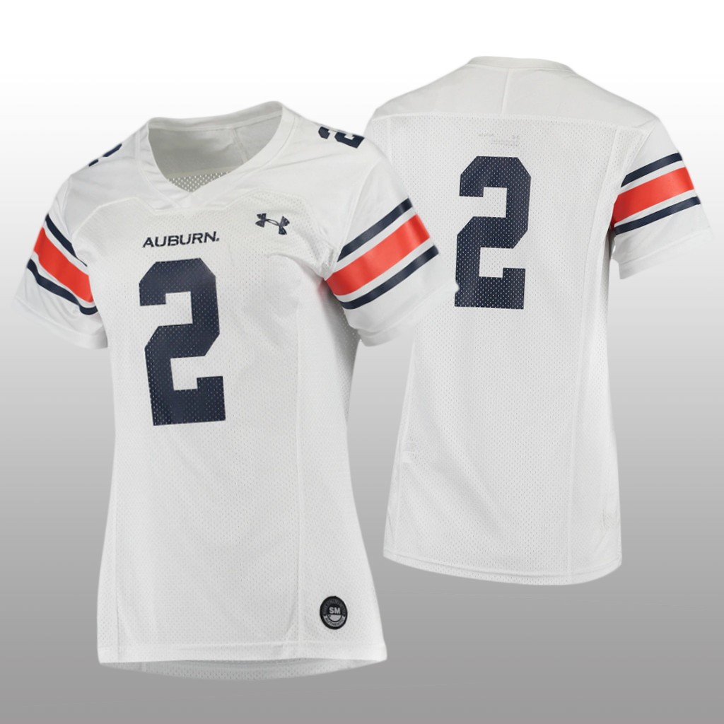 Women's Auburn Tigers #2 Finished White Jersey