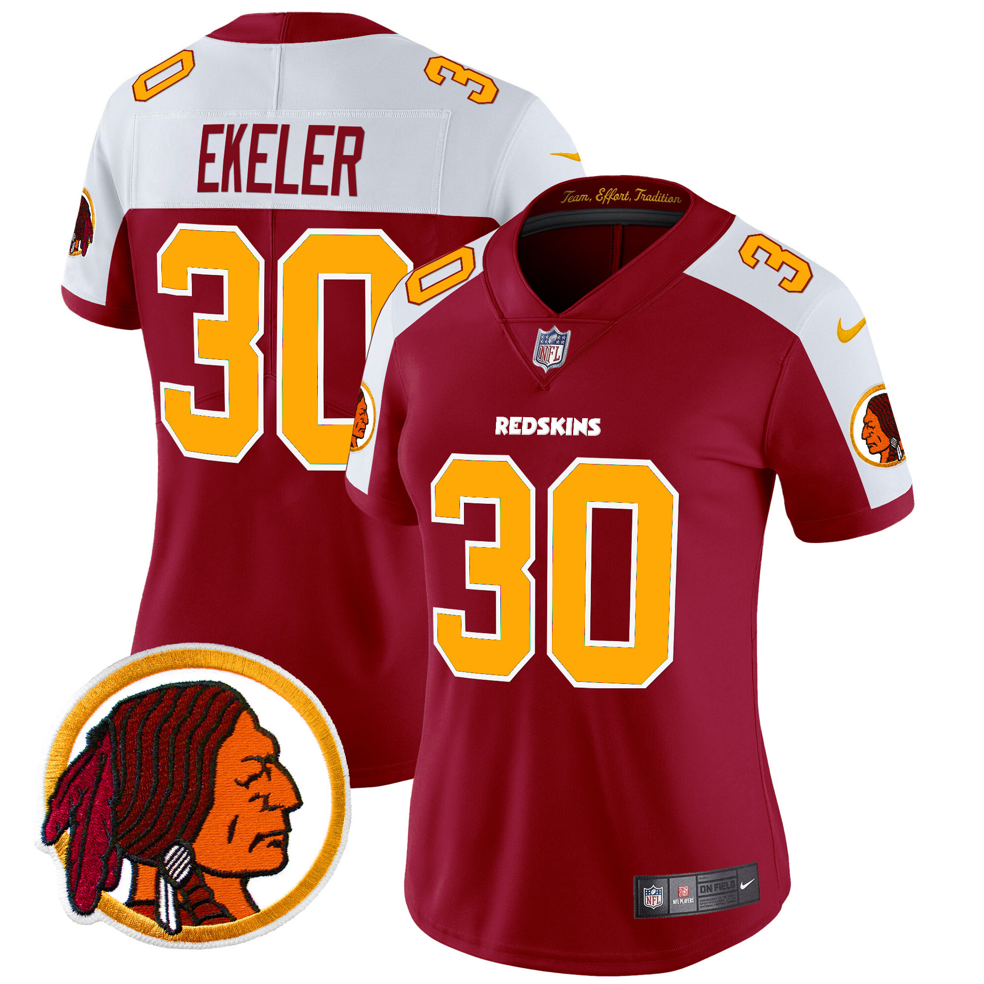 Women's Austin Ekeler Washington Commanders Throwback Vapor Limited Burgundy Alternate Jersey - All Stitched