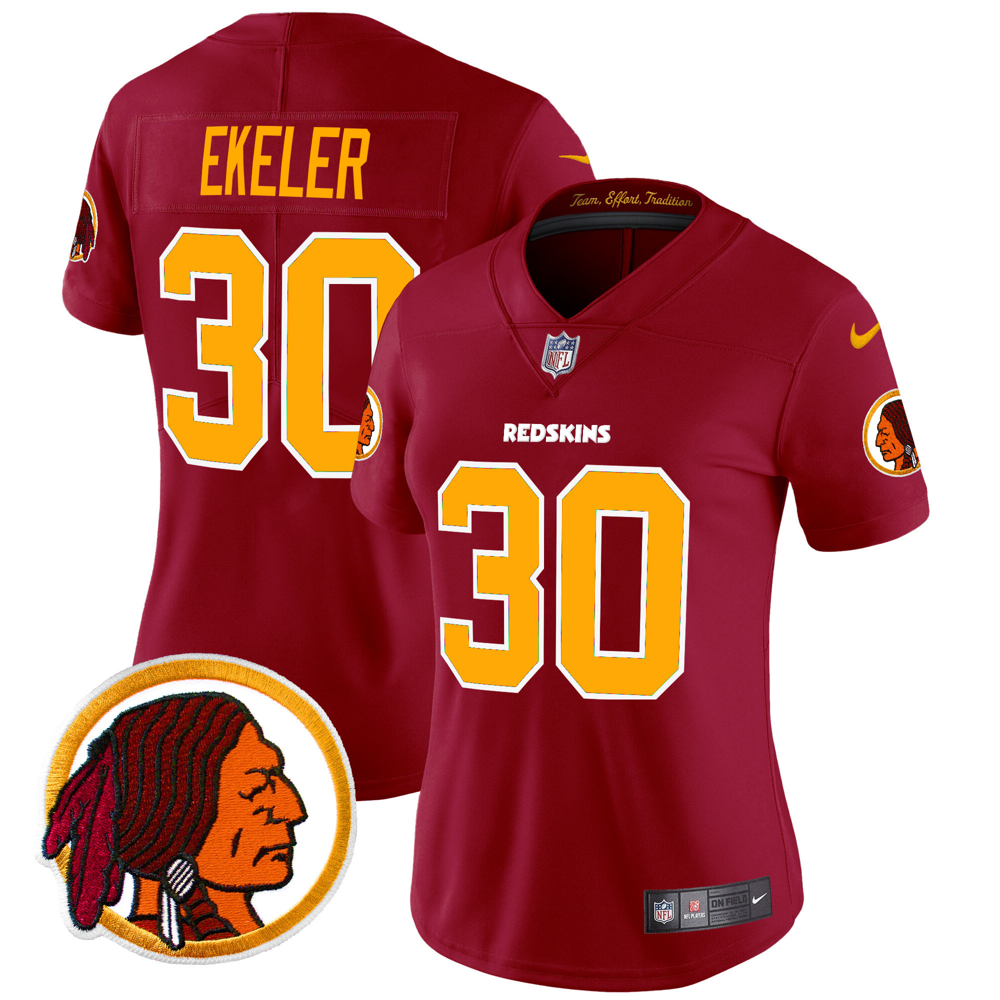 Women's Austin Ekeler Washington Redskins Throwback Vapor Limited Burgundy Jersey V2 - All Stitched