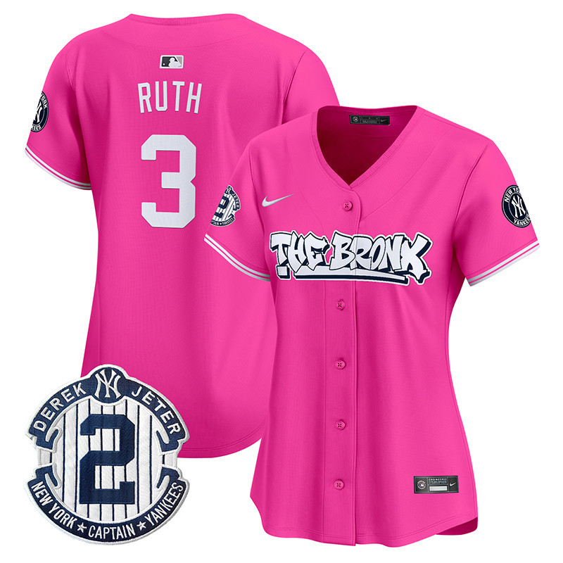Women's Babe Ruth New York Yankees The Bronx Graffiti Vapor Premier Limited Pink Jersey - All Stitched