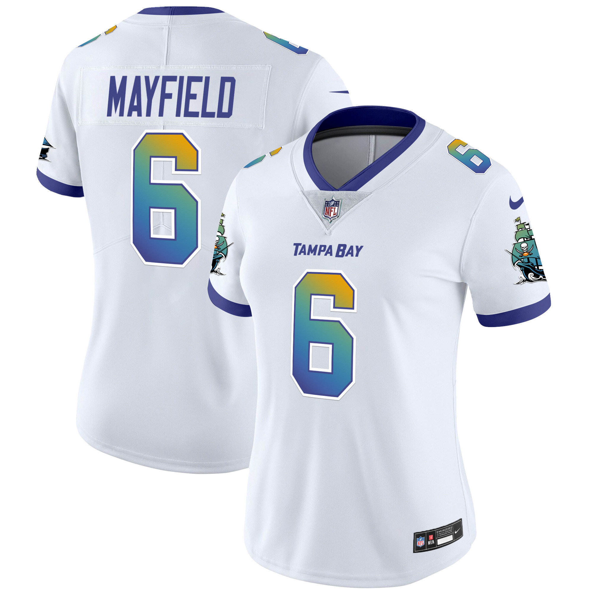 Women's Baker Mayfield Tampa Bay Buccaneers "Tampa City" Vapor Limited White Jersey - All Stitched