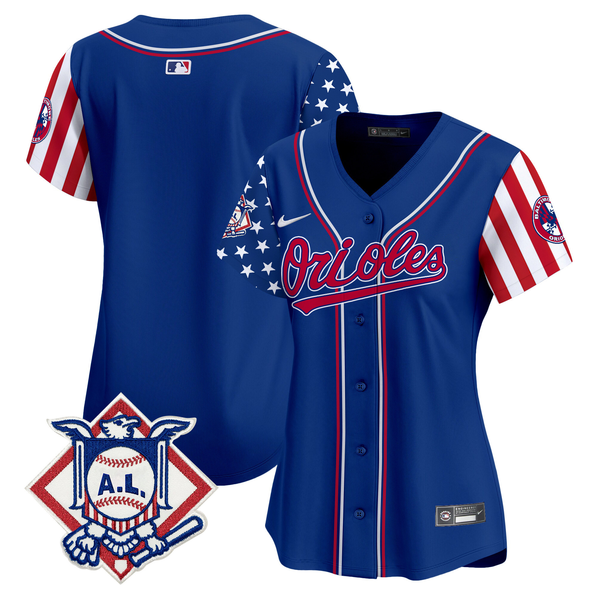 Women's Baltimore Orioles 2024 Fourth of July Vapor Premier Limited Royal Jersey - All Stitched