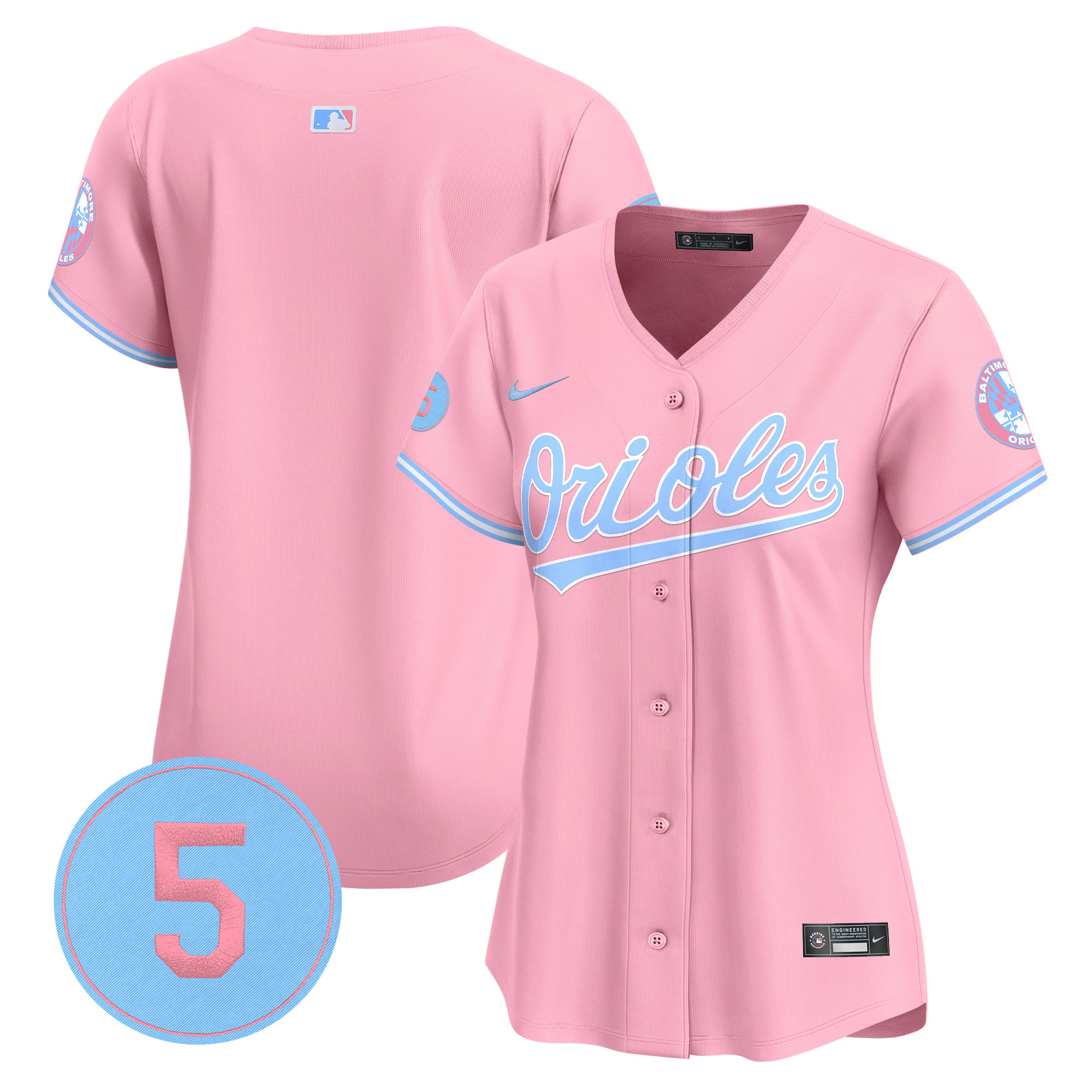Women's Baltimore Orioles Bubblegum Pink Robinson Patch Vapor Premier Limited Pink Jersey - All Stitched