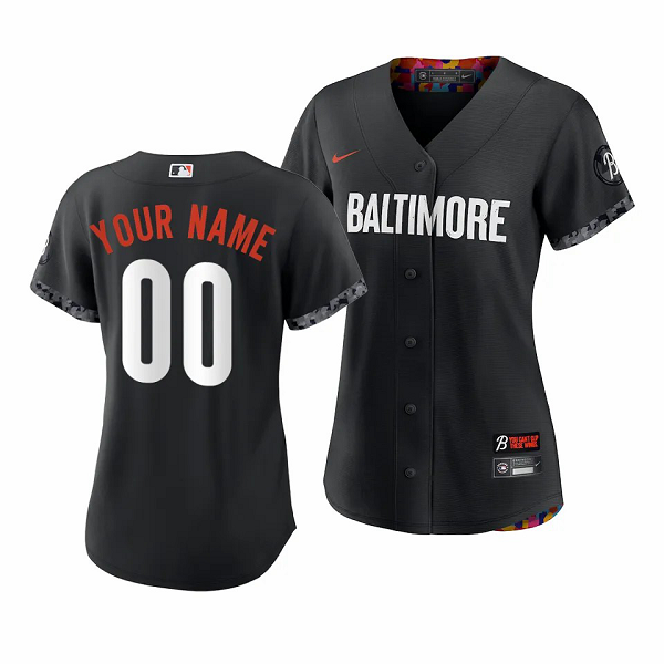 Women’s Baltimore Orioles Custom 2023 City Connect Black Cool Base Jersey