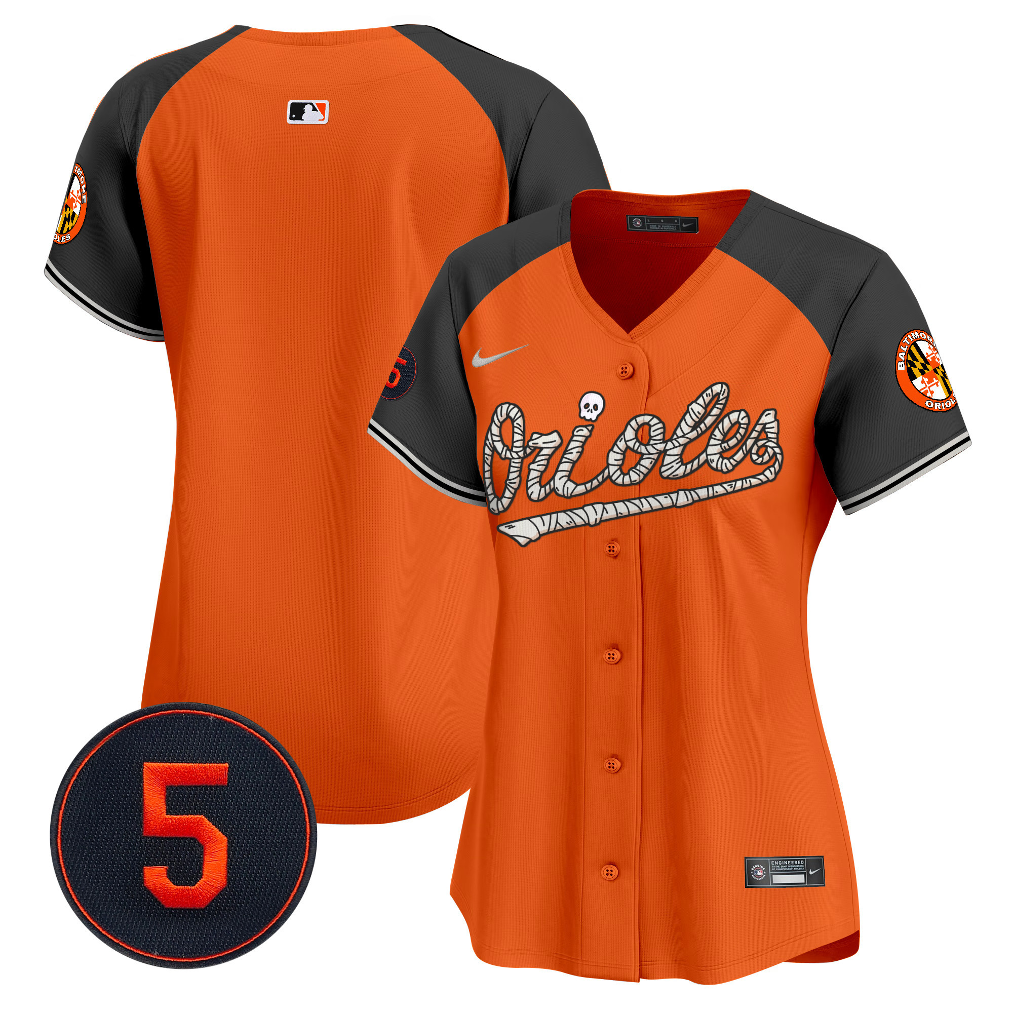 Women's Baltimore Orioles Halloween Vapor Premier Limited Alternate Jersey - All Stitched