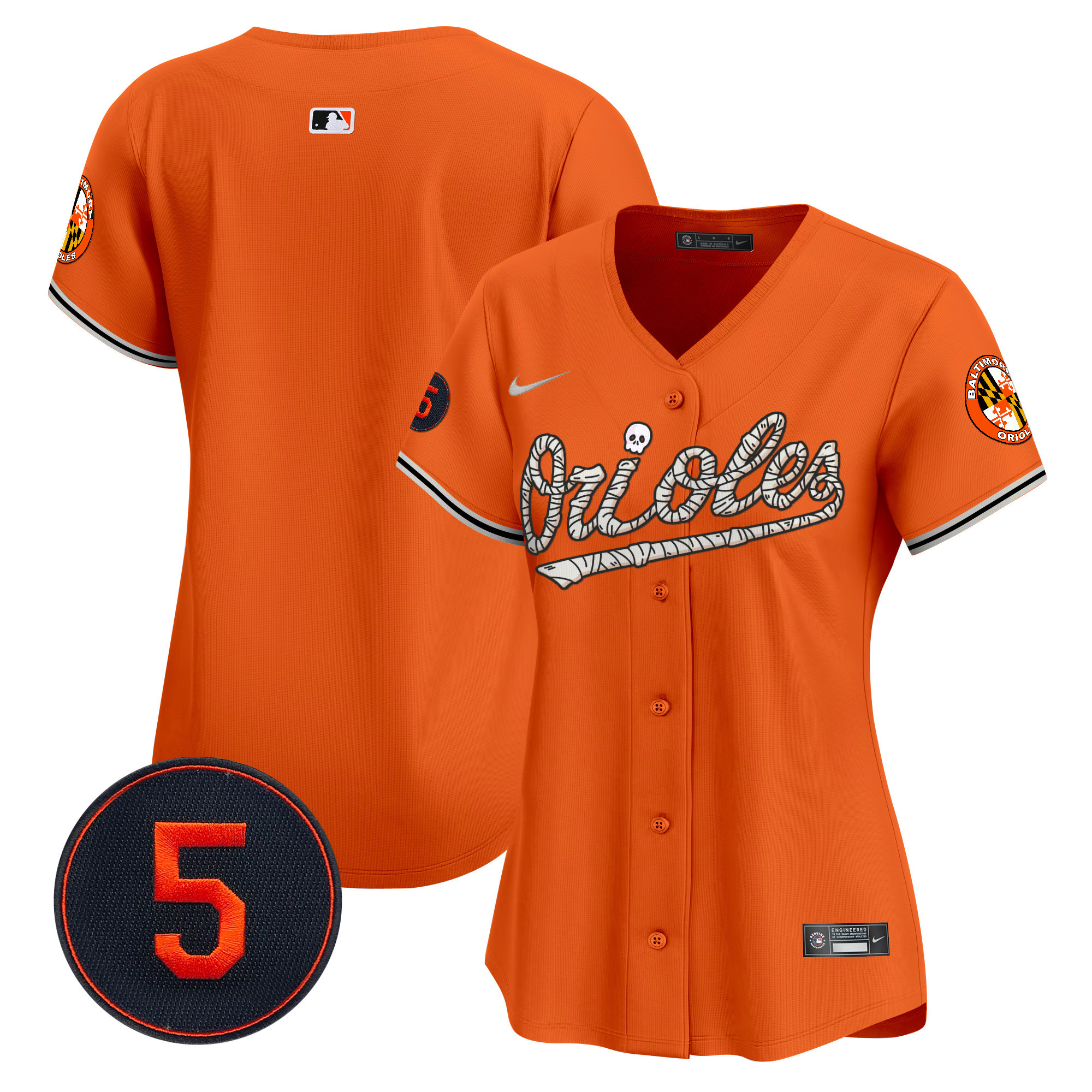 Women's Baltimore Orioles Halloween Vapor Premier Limited Orange Jersey - All Stitched