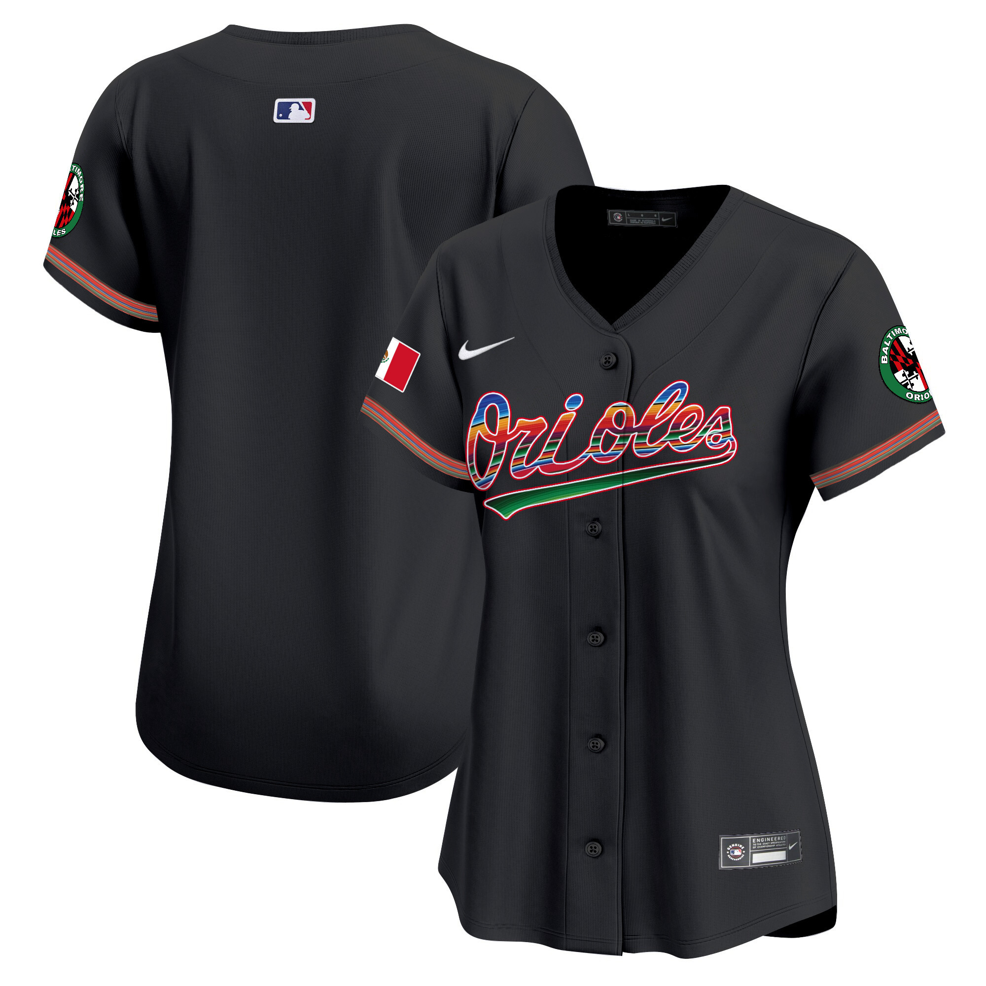 Women's Baltimore Orioles Mexico Vapor Premier Limited Black Jersey - All Stitched