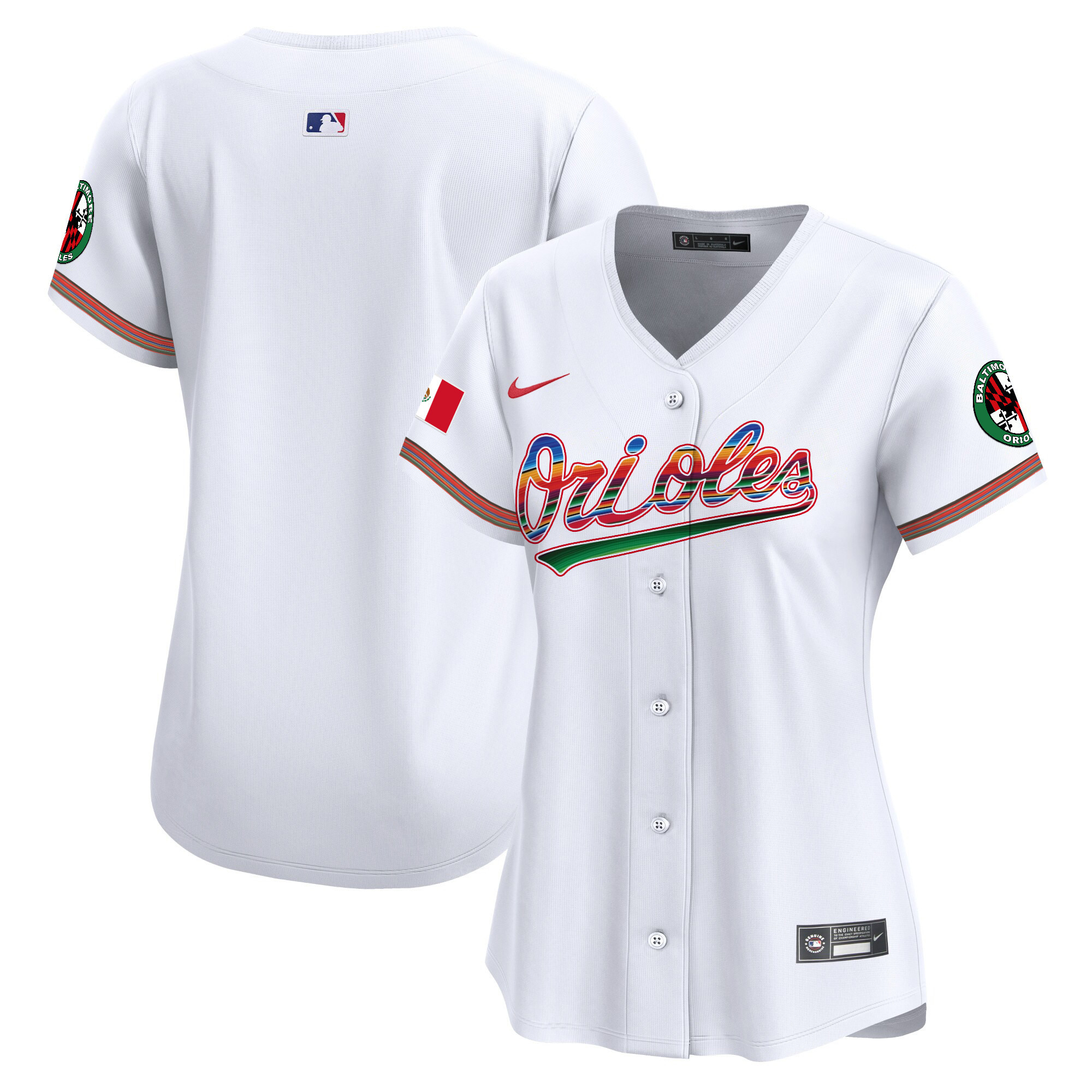 Women's Baltimore Orioles Mexico Vapor Premier Limited White Jersey - All Stitched